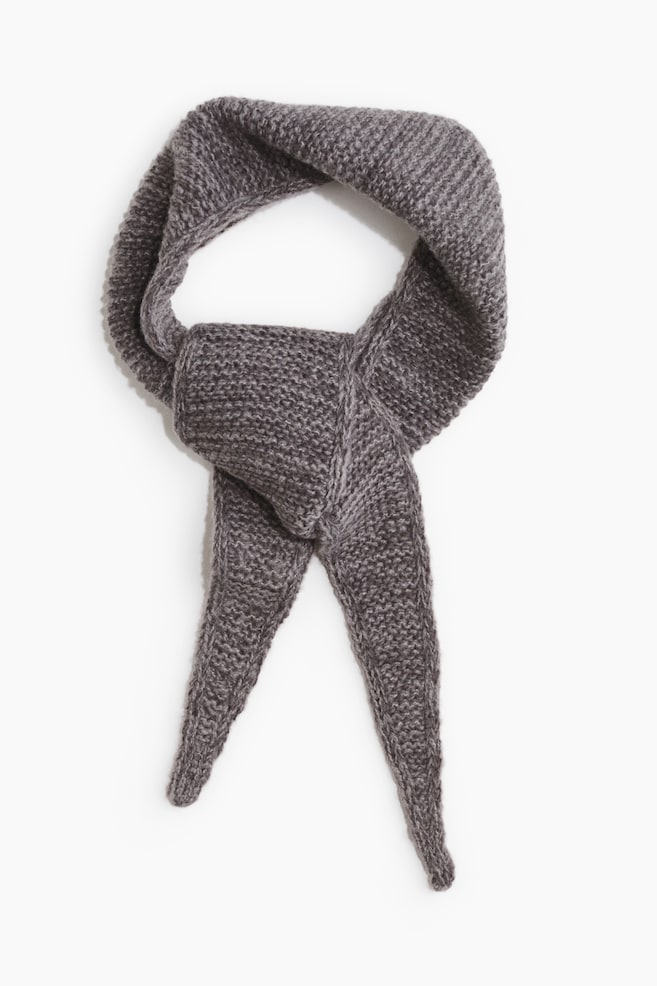 Garter-stitched scarf - Dark grey marl/Red/Light dusty blue/Grey marl/Cream - 1