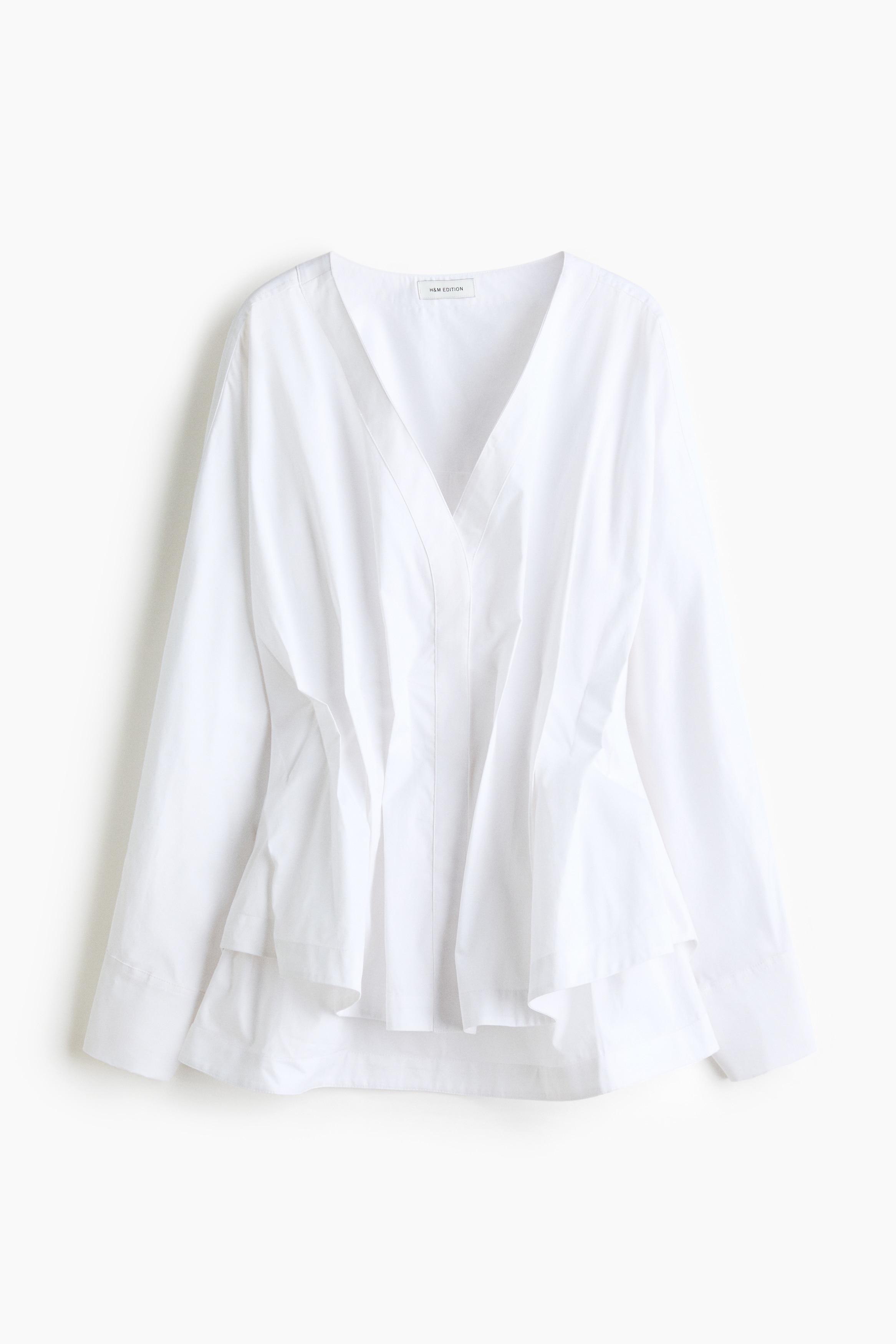 Waisted cotton blouse - White
