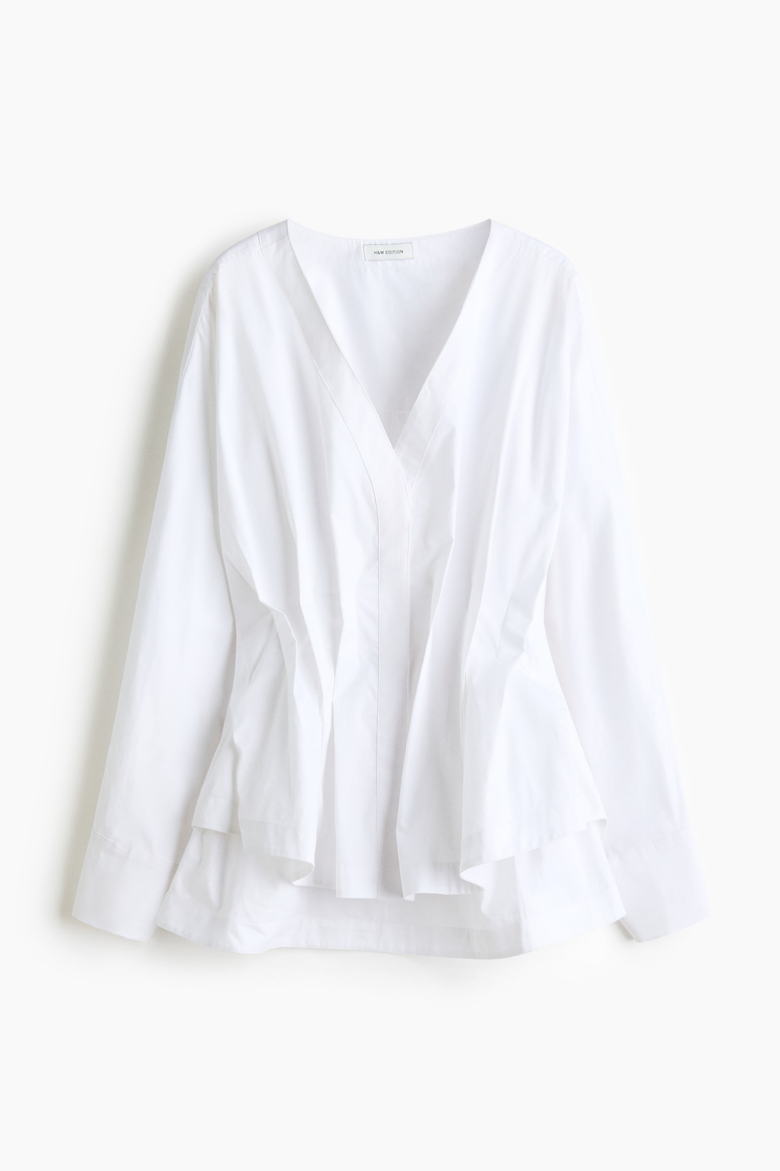 Waisted cotton blouse - White - 2