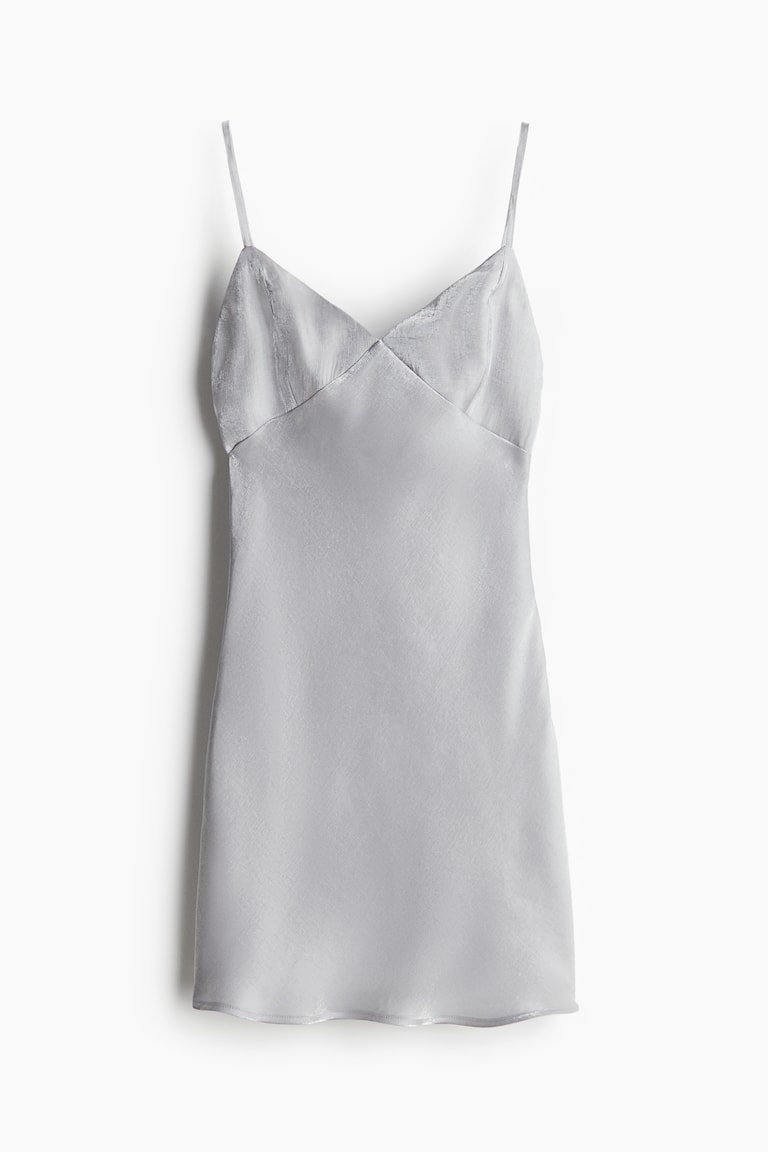 Women's Light grey/Shimmery Satin Dress | H&M PH