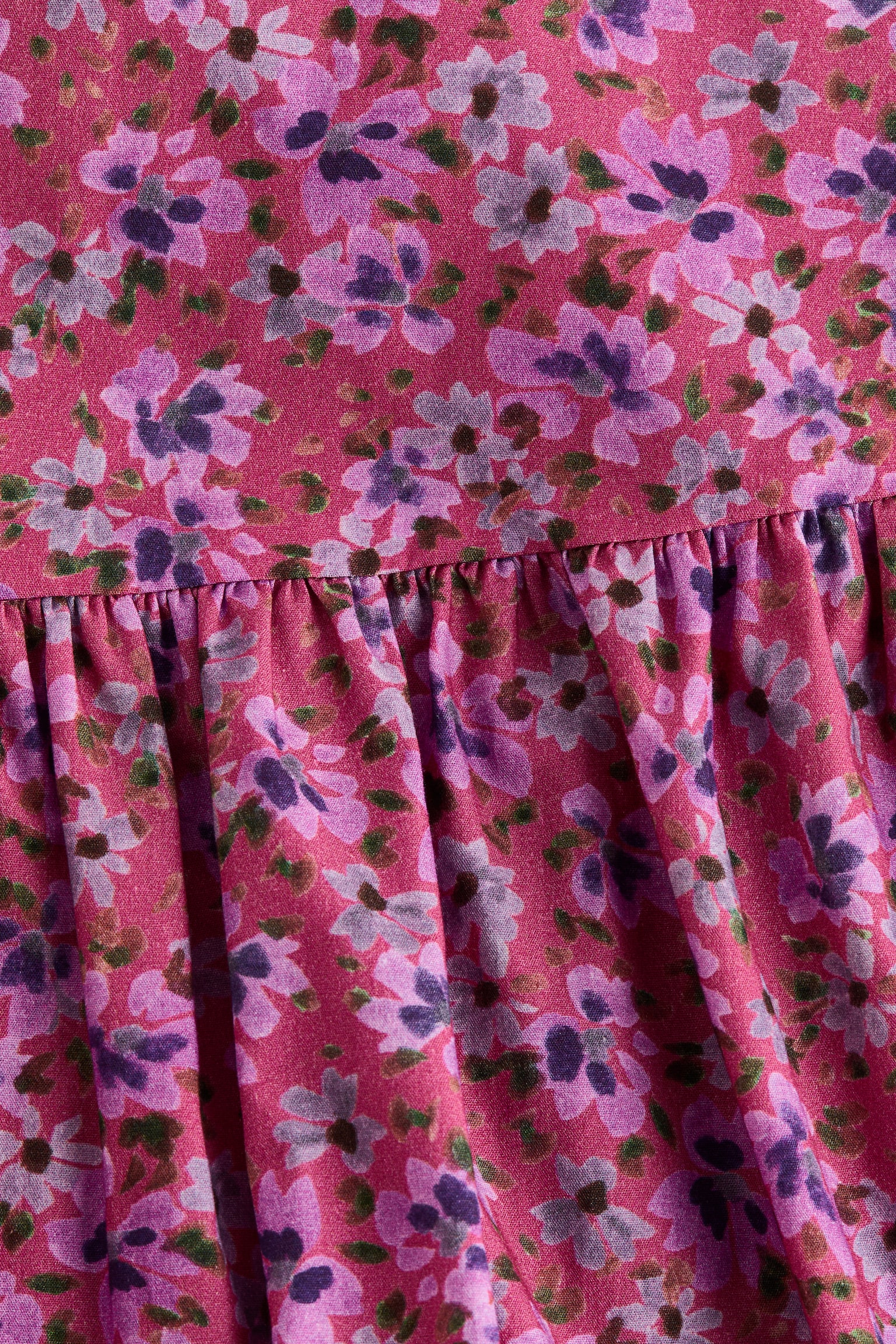 Cotton balloon skirt - Dark pink/Floral - 3