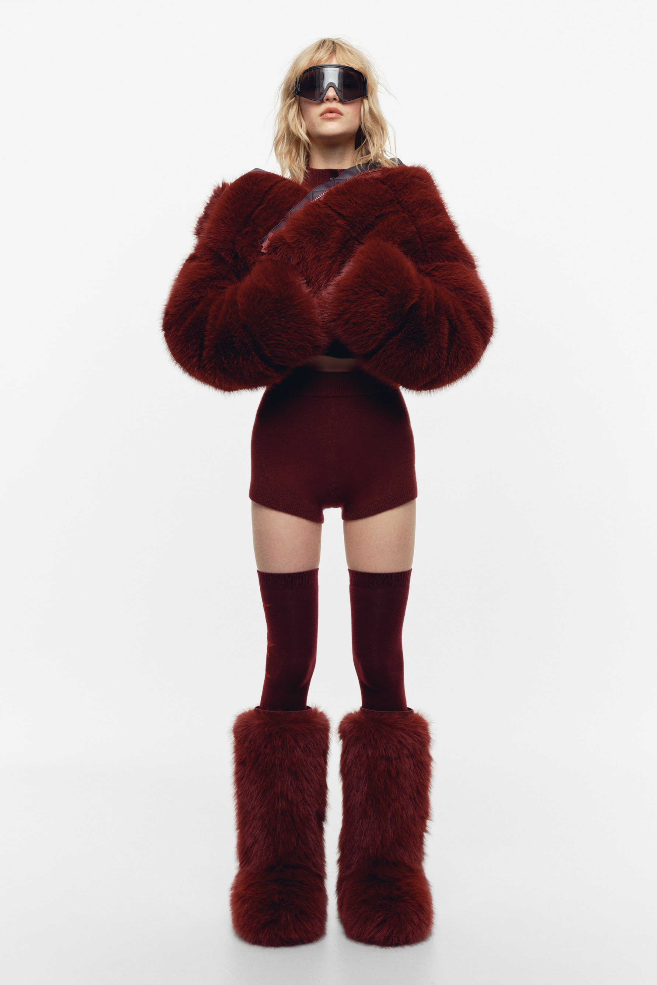 Ampliar la imagen: Shorts mini en mezcla de lana - Borgoña - Ladies | H&M MX 1