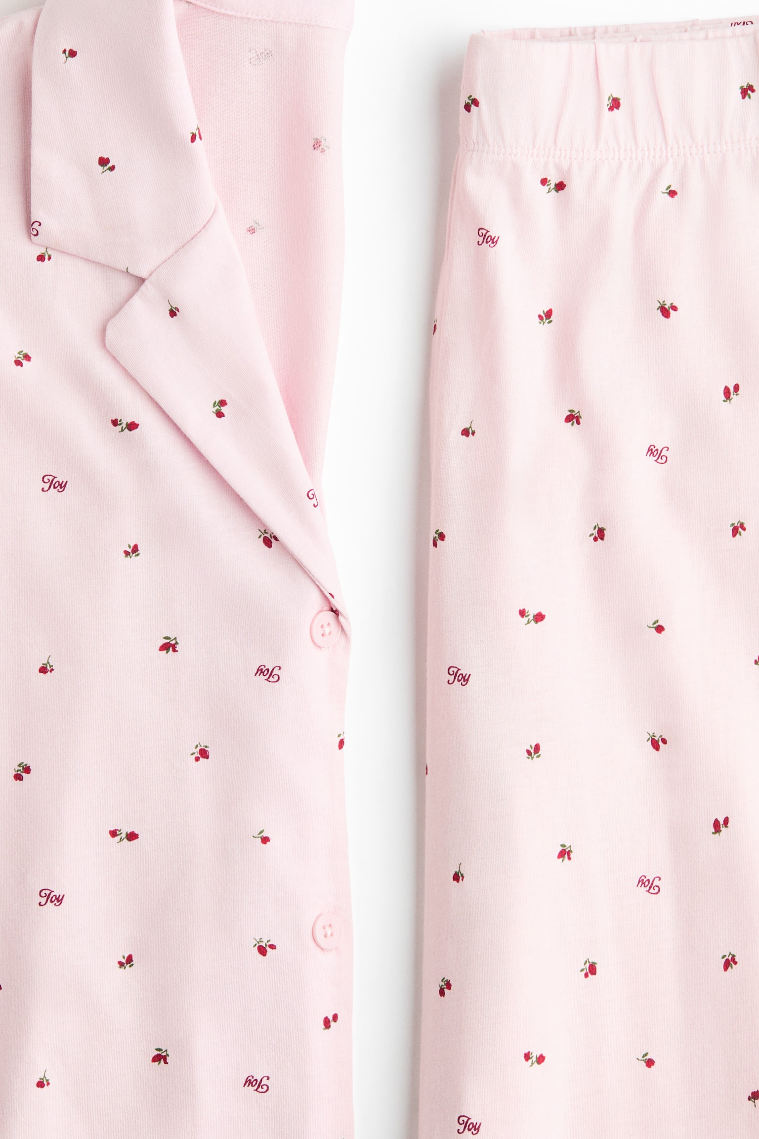 Пижама, хлопок, джерси — H&M, цвет: Розовый / С принтом — фото 7