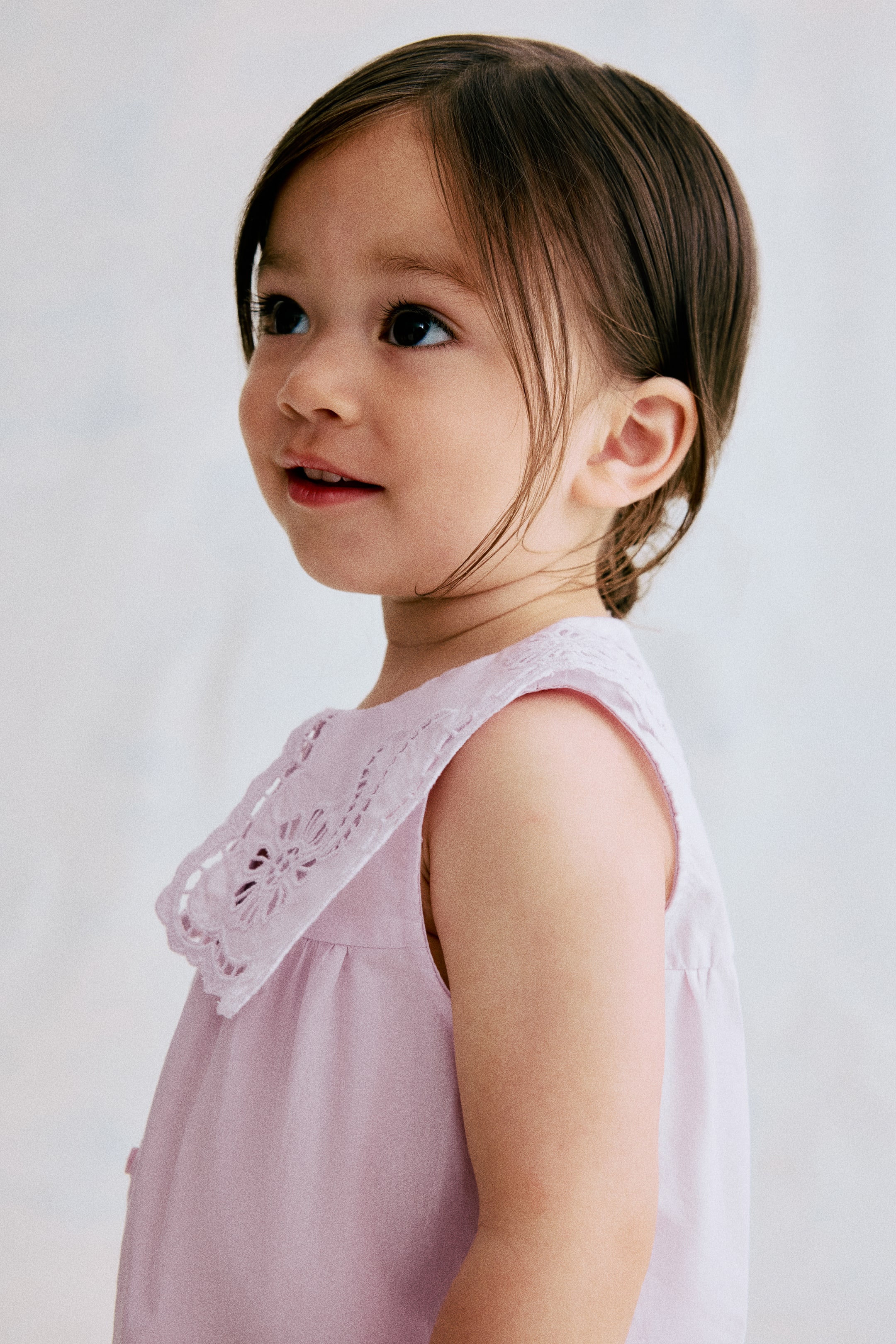 Cotton Romper Suit with Sailor Collar