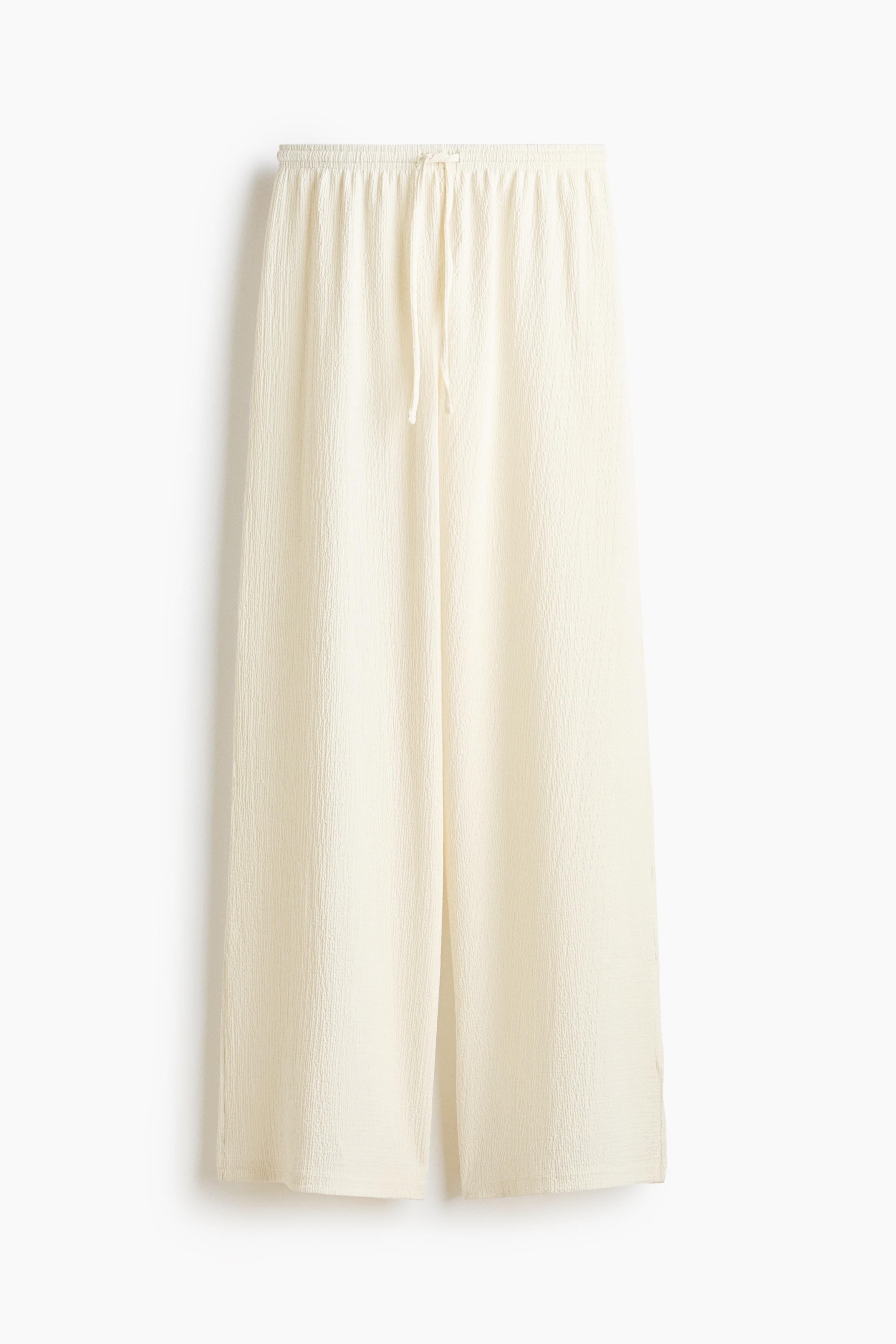 Pantalon texturé avec cordon de serrage - Crème/Noir/Brun rouille