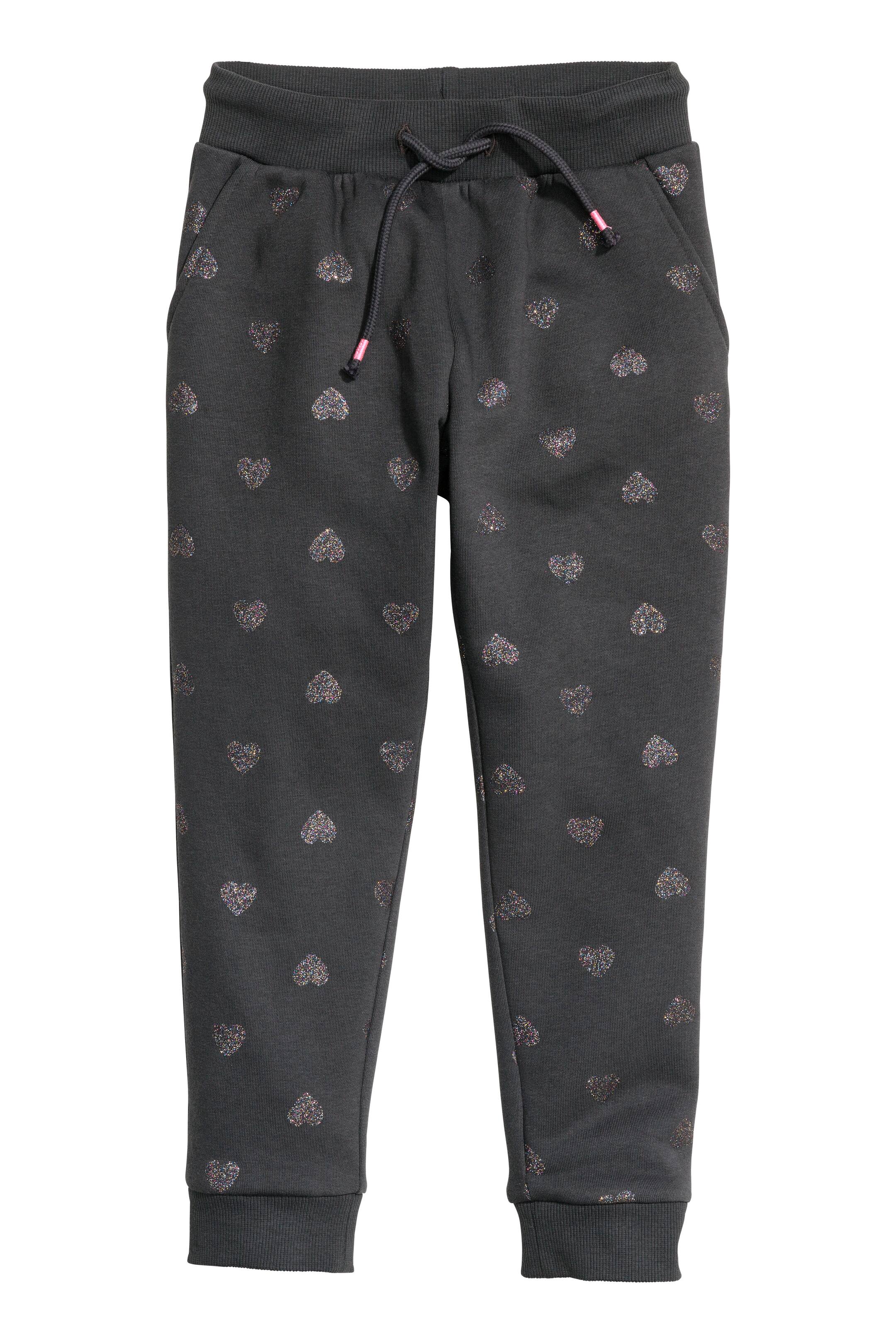 View larger image: Sweatpants - Dark grey/Hearts - Kids | H&M GB 1