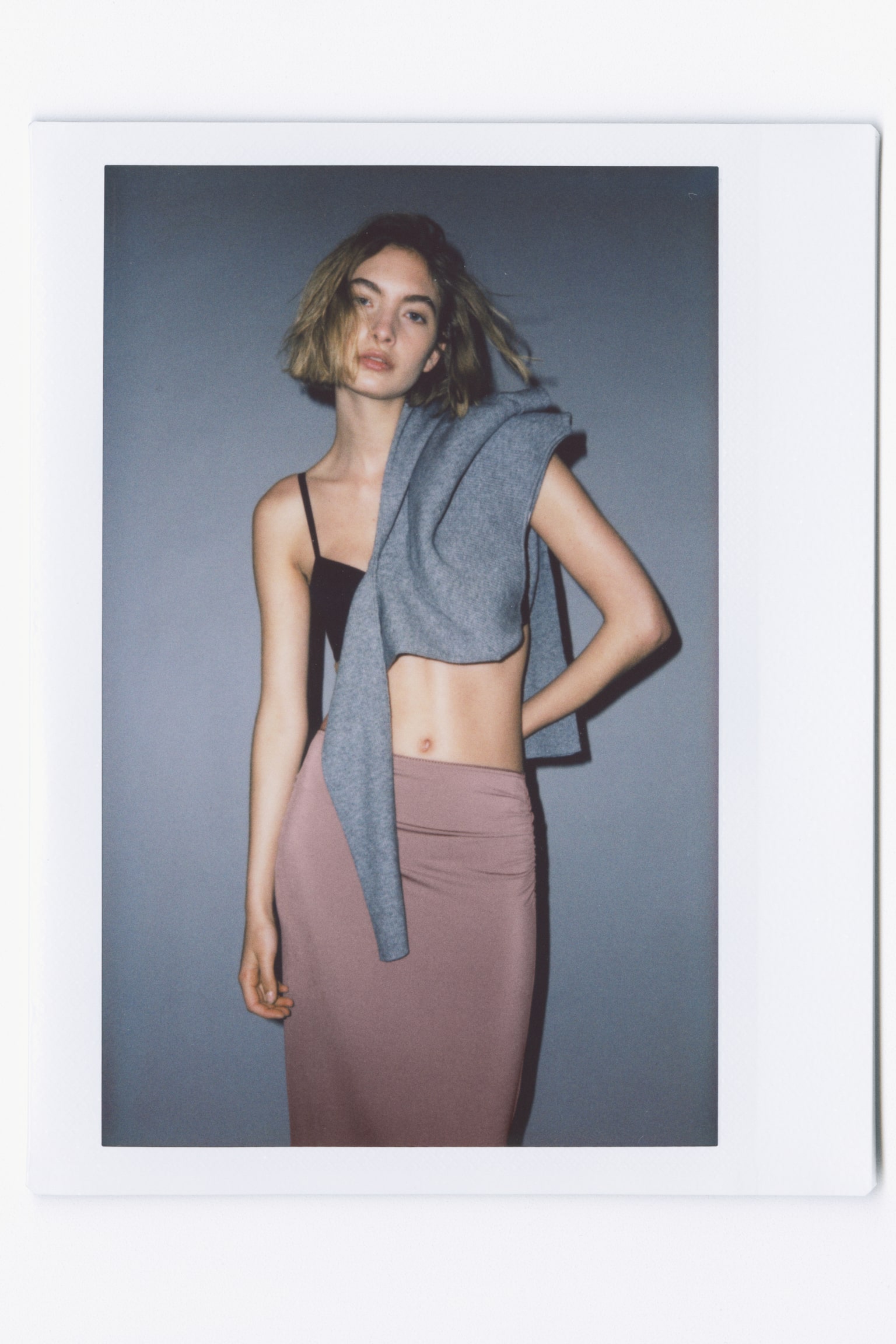 Draped midi skirt - Dark dusty pink/Cream/Polka dot/Dark brown/Black/Polka dot - 2