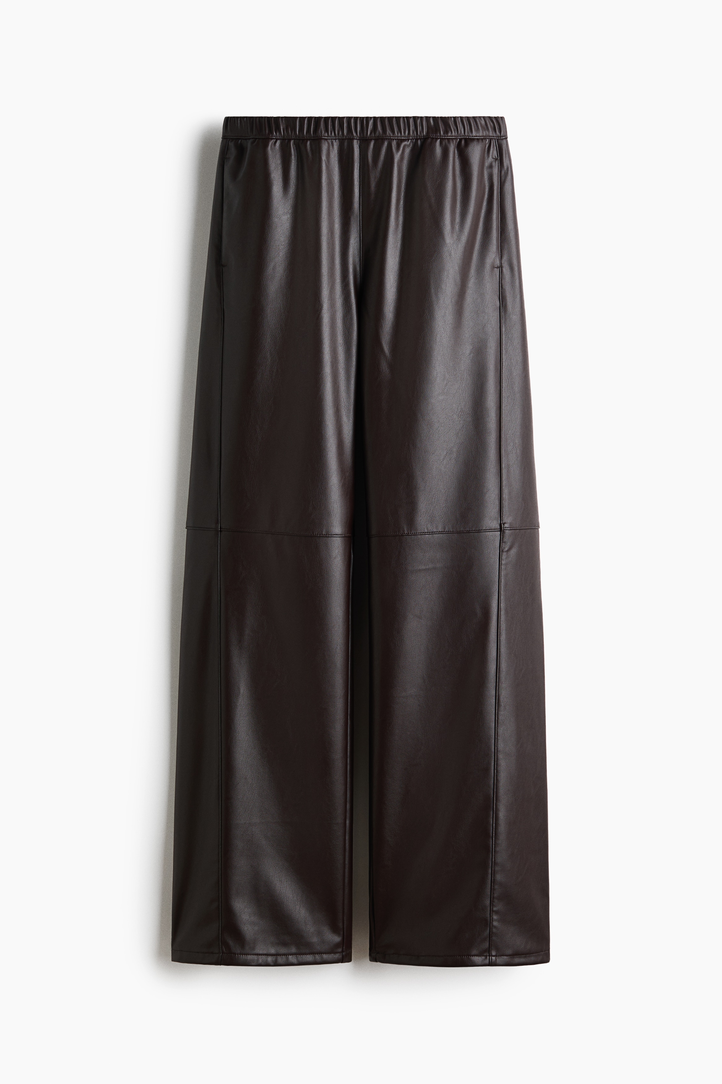 Wide coated trousers - Dark brown/Black