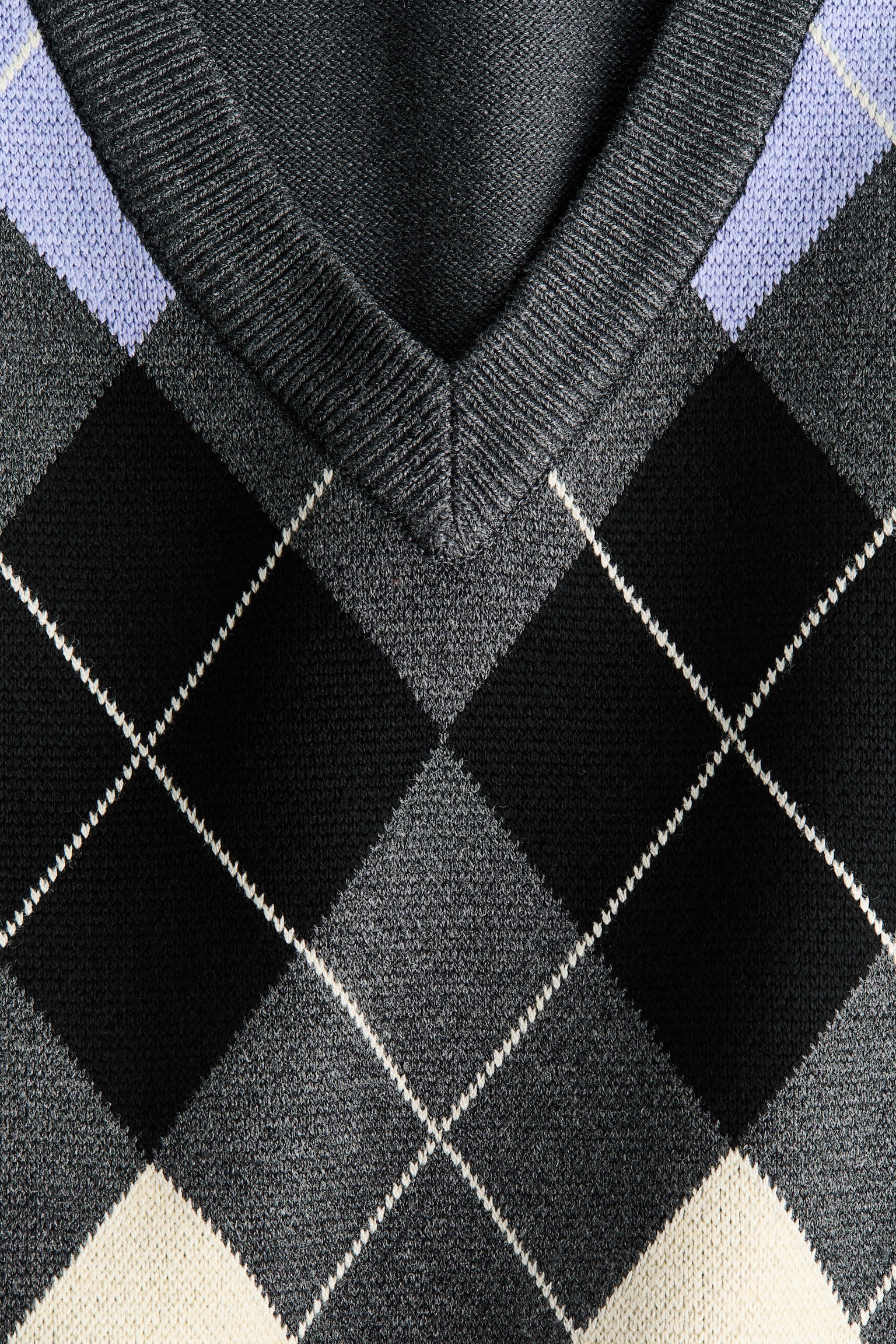 Áo gi-lê chui đầu dệt kim hoa văn - Xám đậm đốm/Hoạ tiết quả trám/Màu xám đốm/Hoạ tiết quả trám - 3