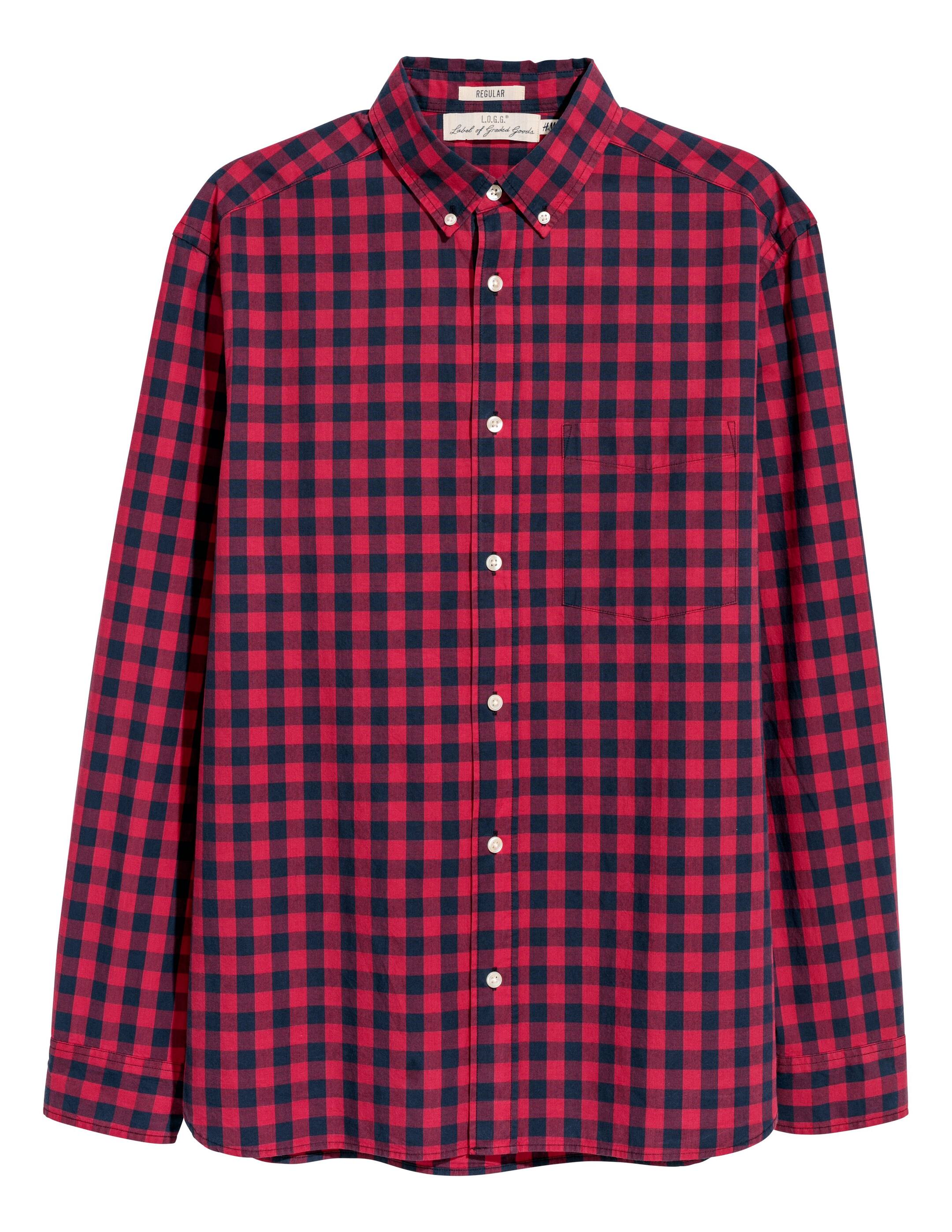 View larger image: Poplin shirt Regular fit - Red/Blue checked - Men | H&M 1