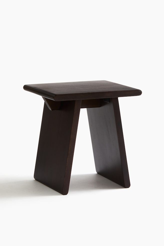 Hocker aus Mangoholz - Dunkelbraun - 1