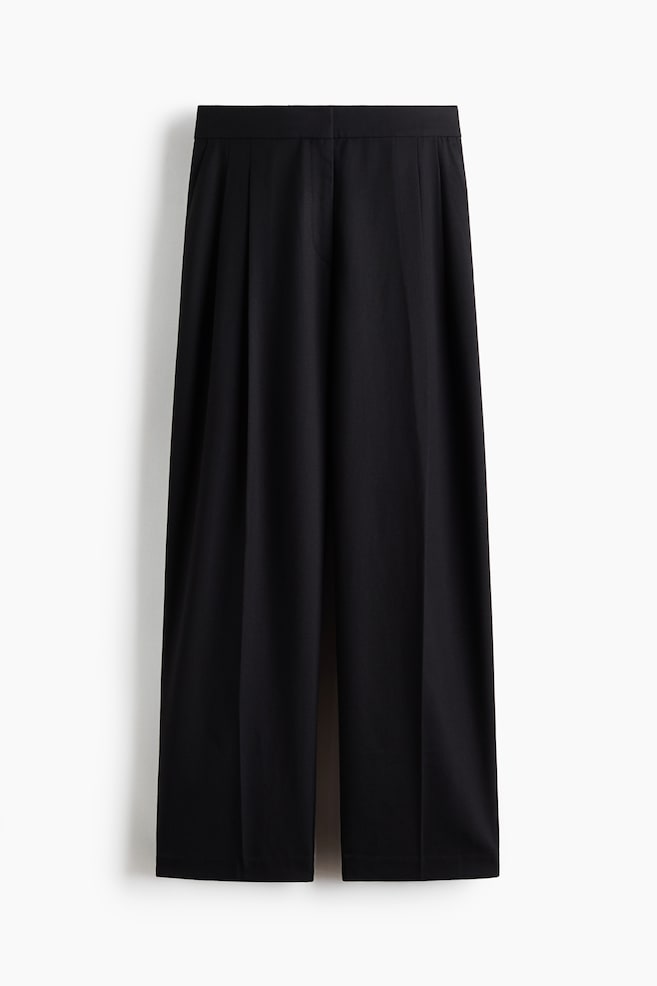 Dressy Barrel-Leg Pants - Black/Dark brown - 1