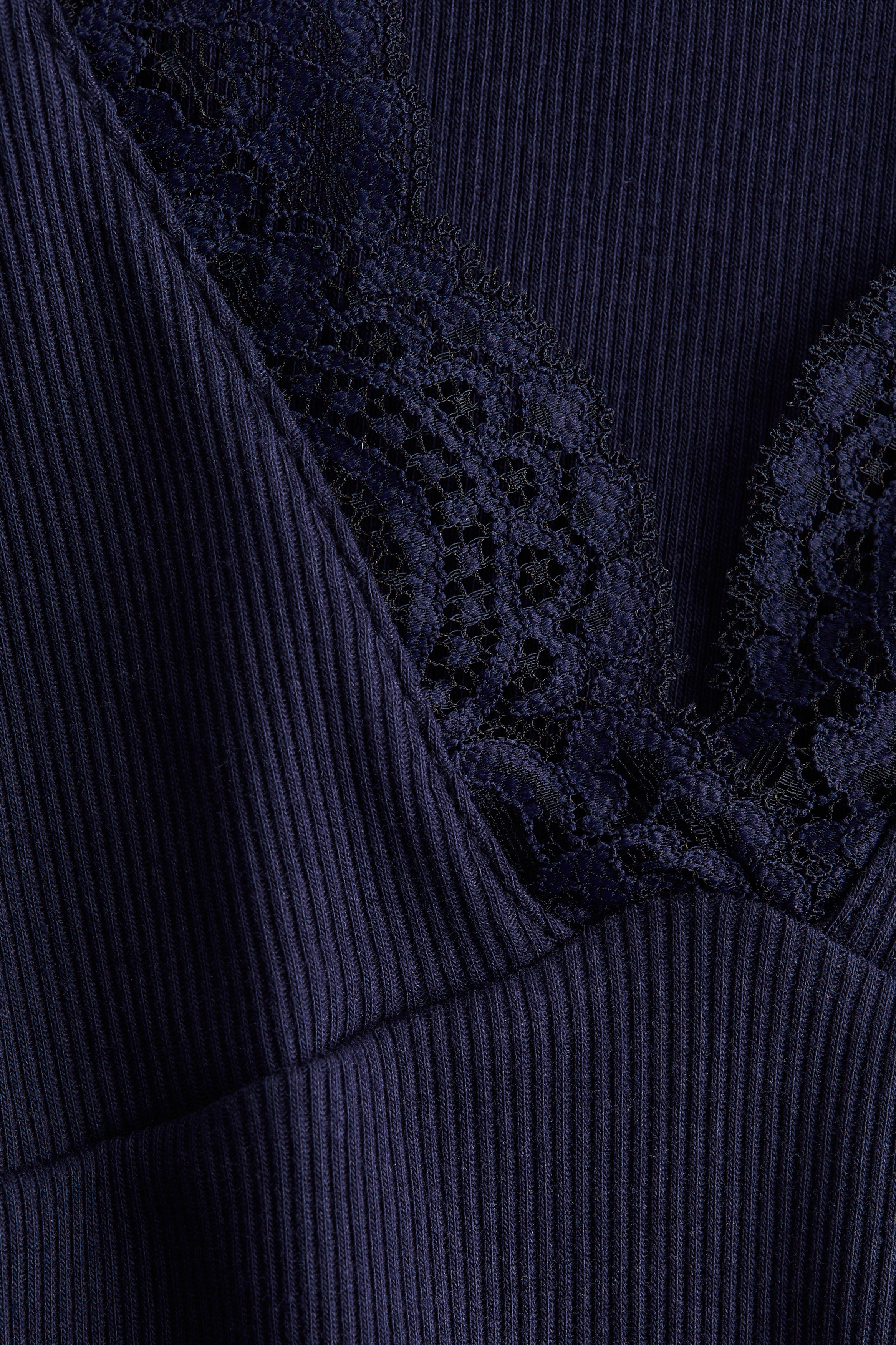 Women's Navy blue Lace-Trimmed Top | H&M US