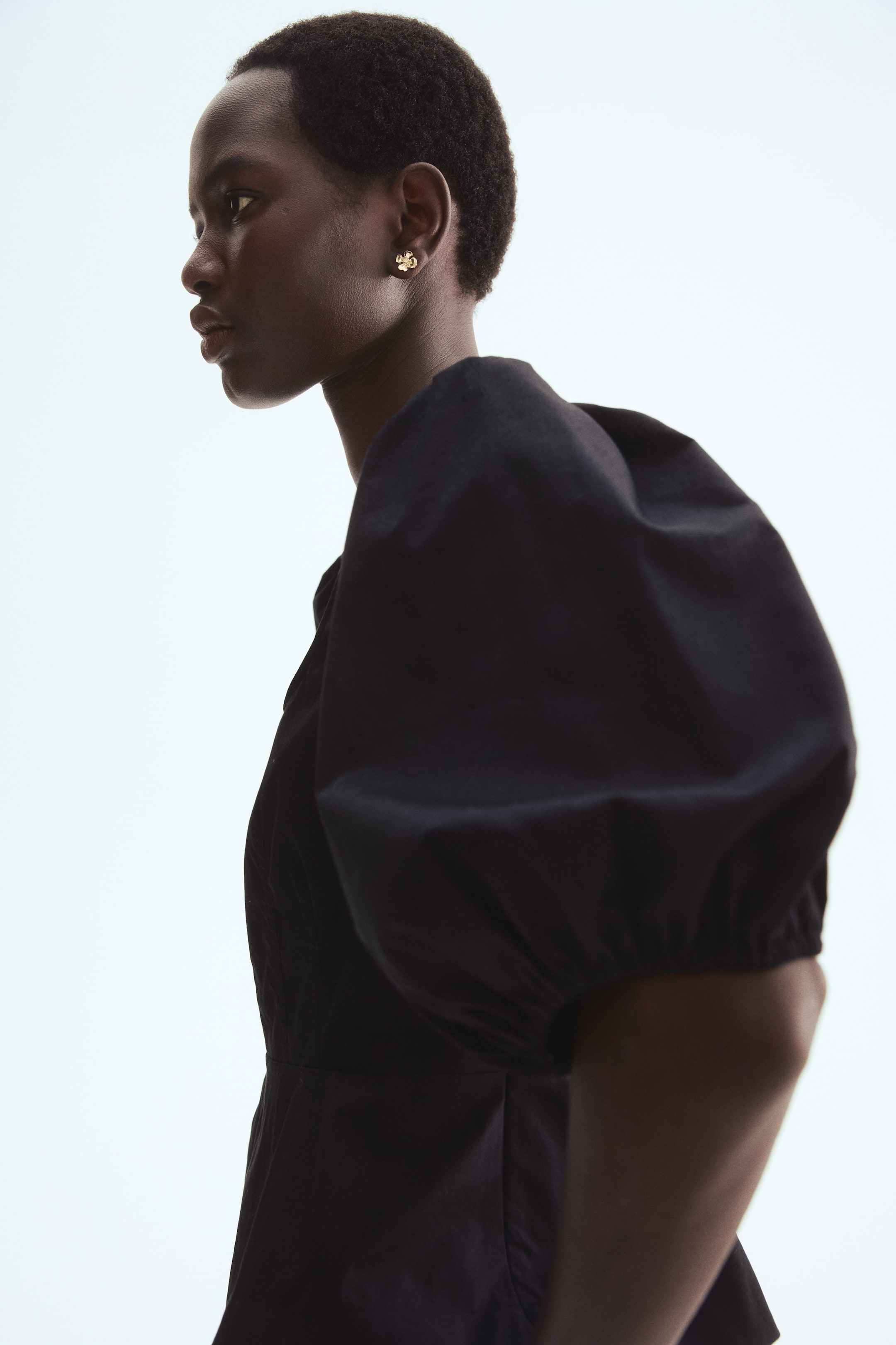 View larger image: Cotton peplum blouse - Black - Ladies | H&M GB 1