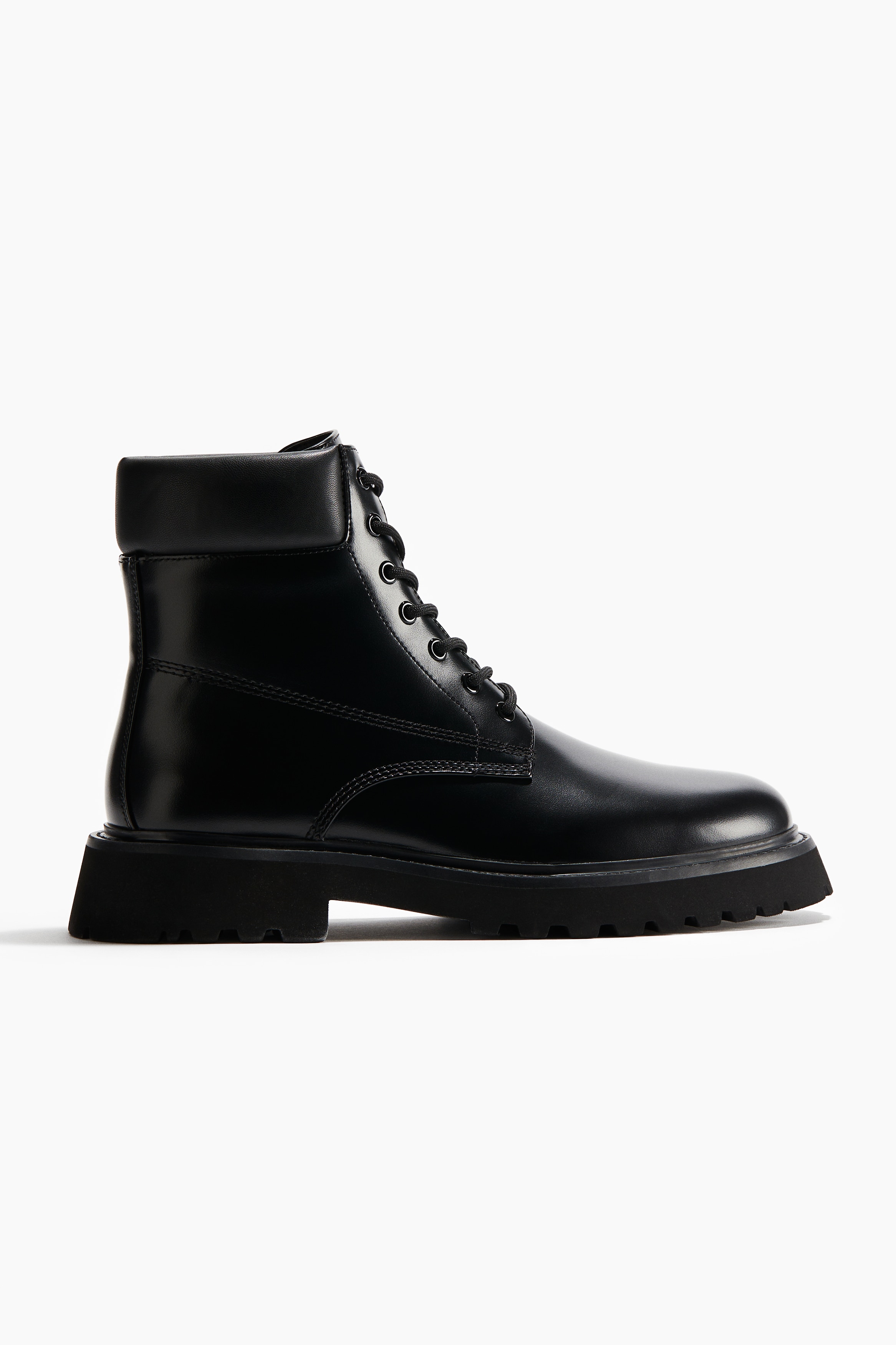 Herre - Sort Kraftige boots med snøring - Size: 40  - H&M