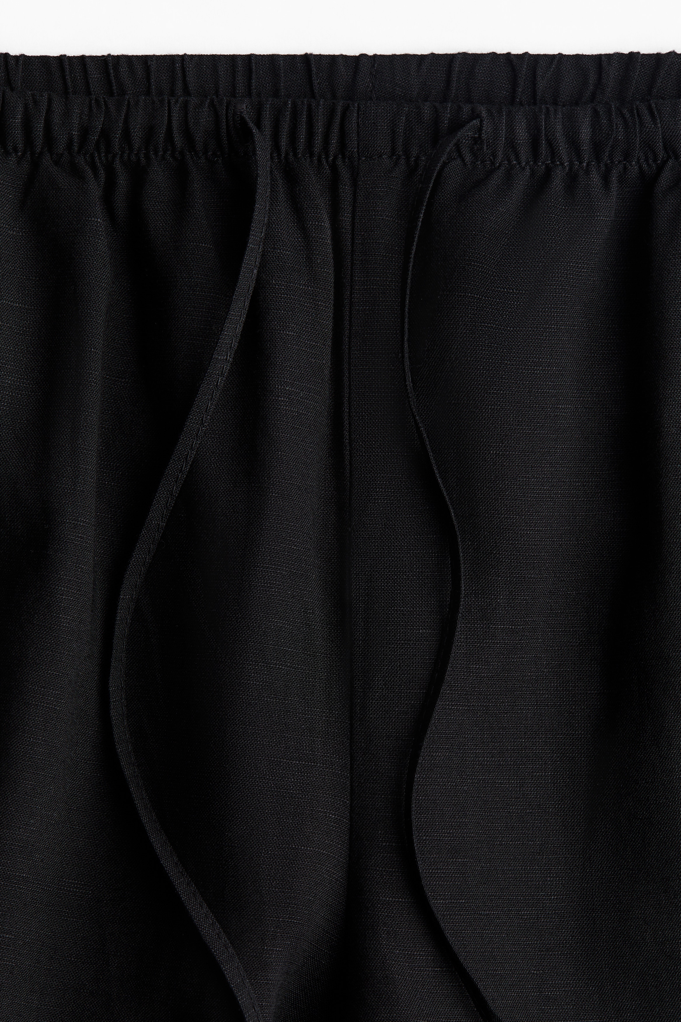 Straight linen-blend trousers