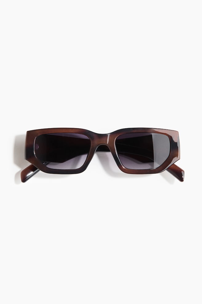 Rectangular Sunglasses - Brown/tortoiseshell pattern - 1