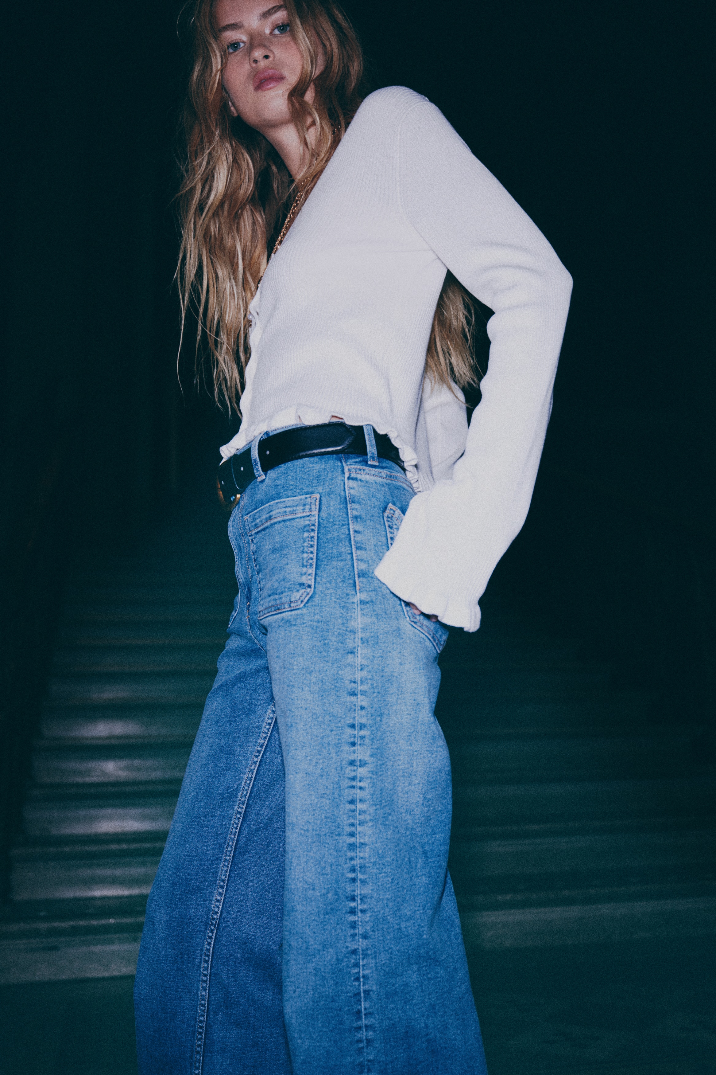 Frill-trimmed cardigan