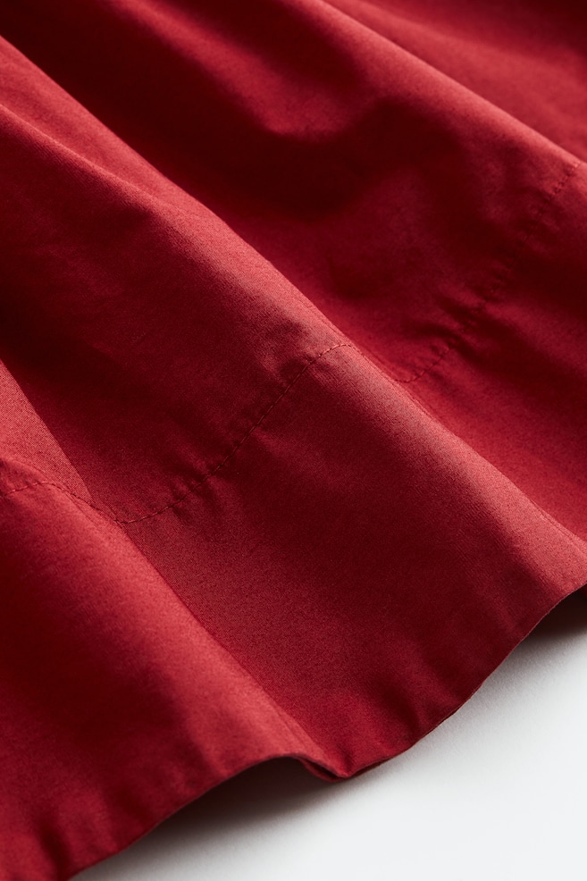 Voluminous cotton skirt - Dark red - 3