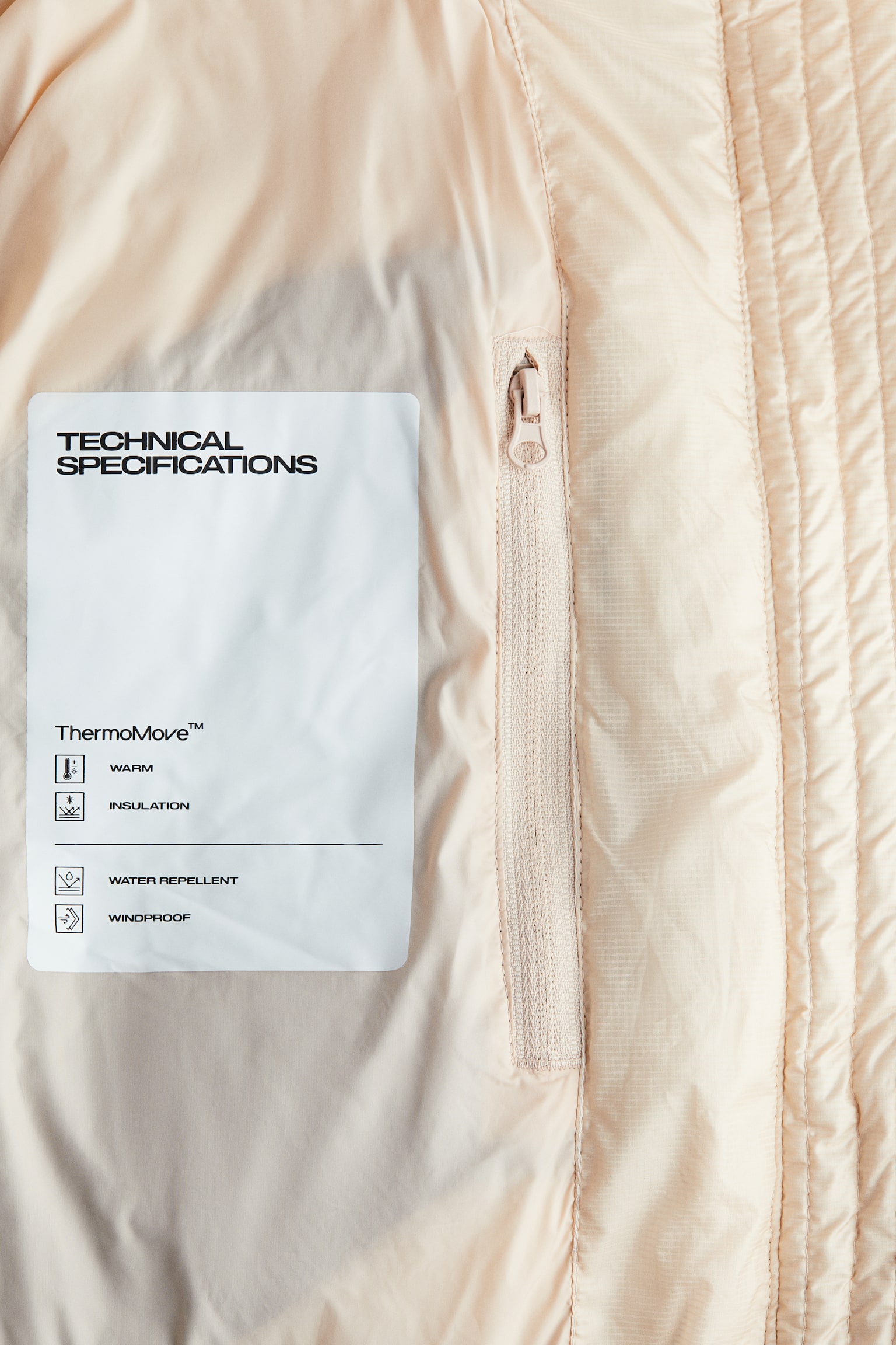 Down puffer ski jacket with ThermoMove™ - Light peach/Coffee bean brown - 4