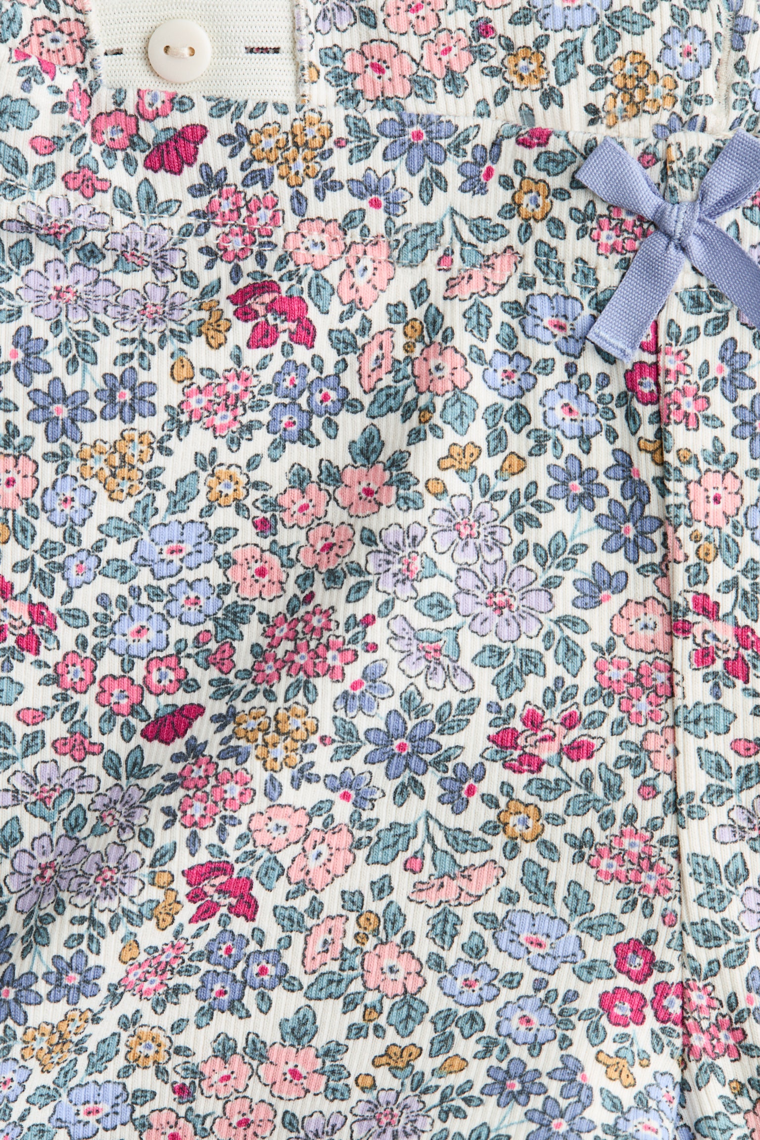 Legging en coton côtelé - Bleu clair/fleuri/Noir/Bleu marine/Beige clair/Beige chiné/Rose ancien clair - 2