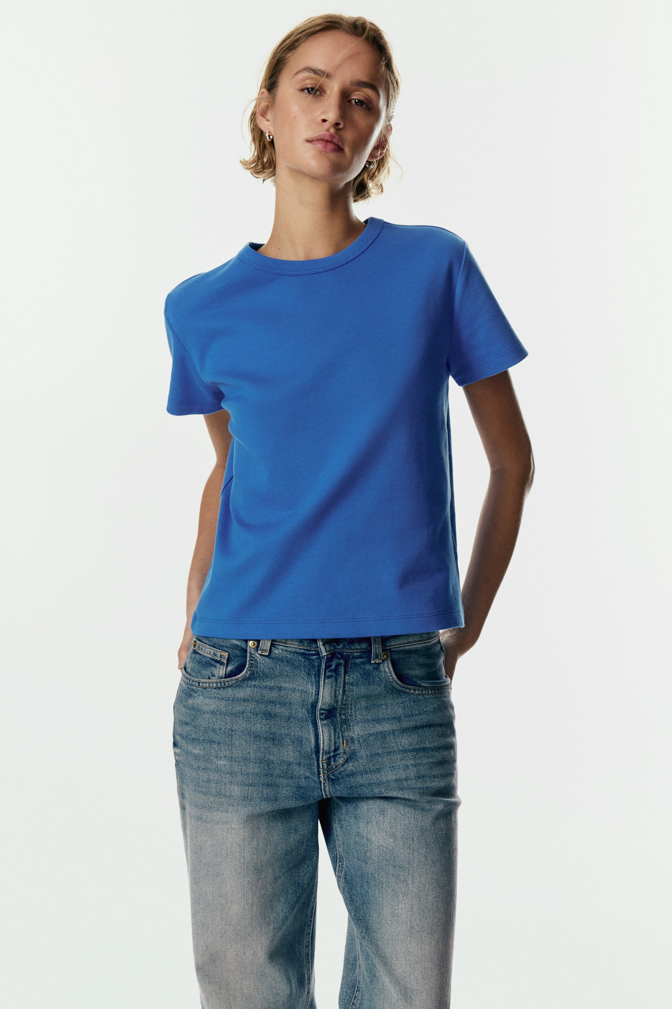 Xem ảnh lớn hơn: Áo thun cotton - Màu xanh dương - Ladies | H&M VN 3