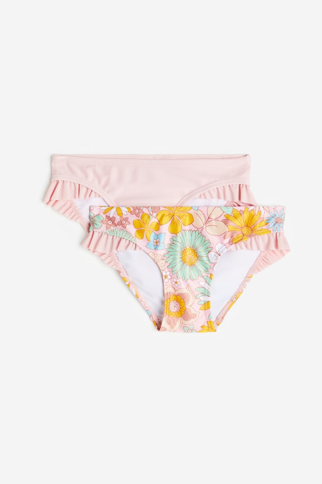 2-pack flounce -trimmed bikini bottoms - Light pink/Floral - 1
