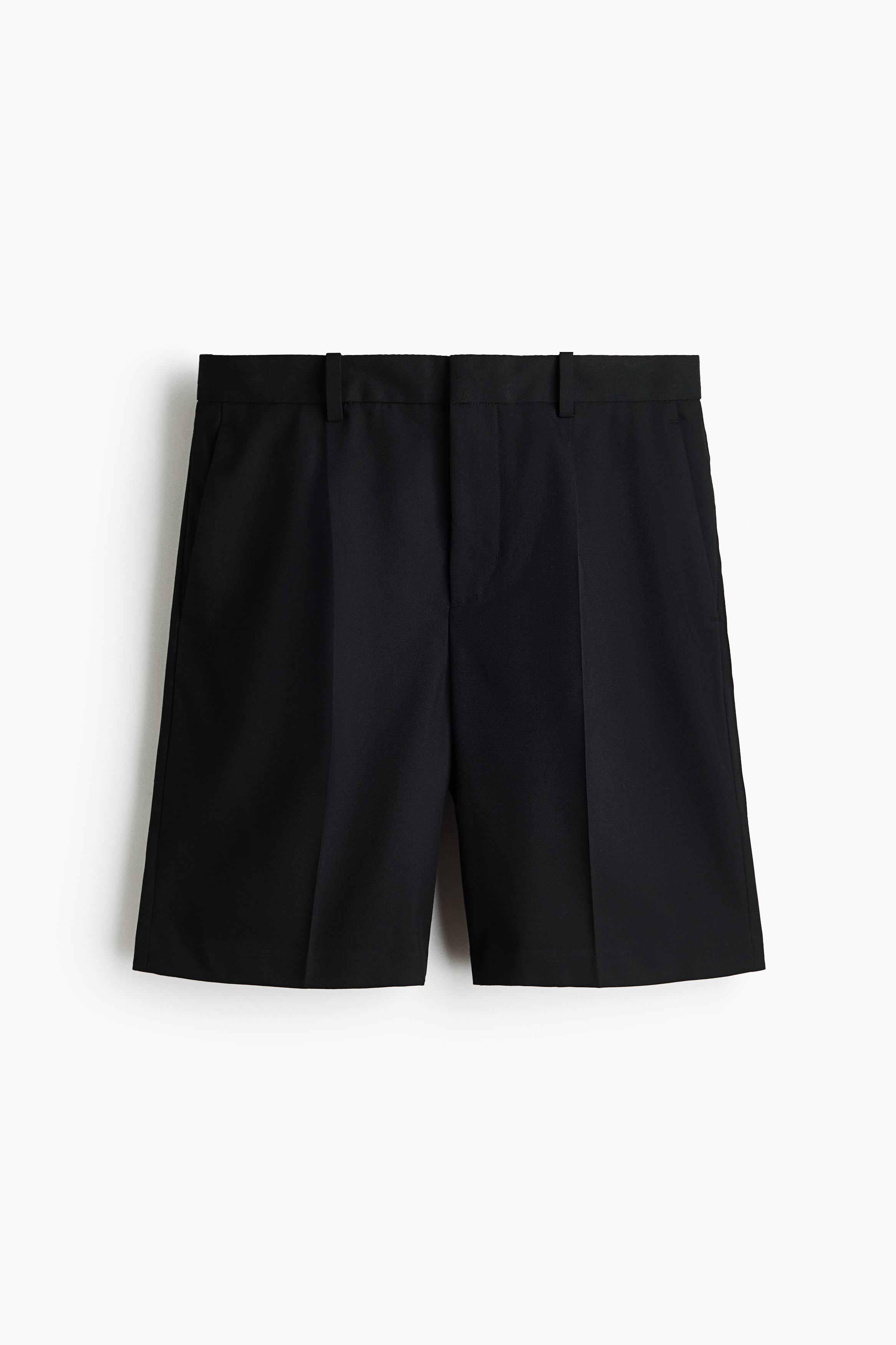 Loose Fit Tailored shorts - Black/Dark brown