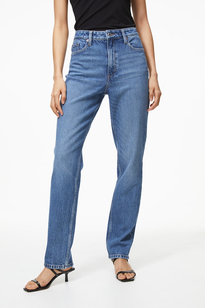 Slim Straight Ultra High Jeans - Lys denimblå/Sort/Denimblå - 4
