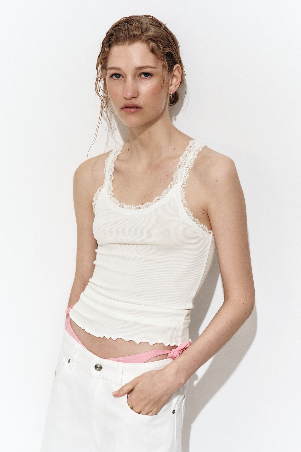 Lace-Trimmed Viscose-Blend Tank Top - image 4