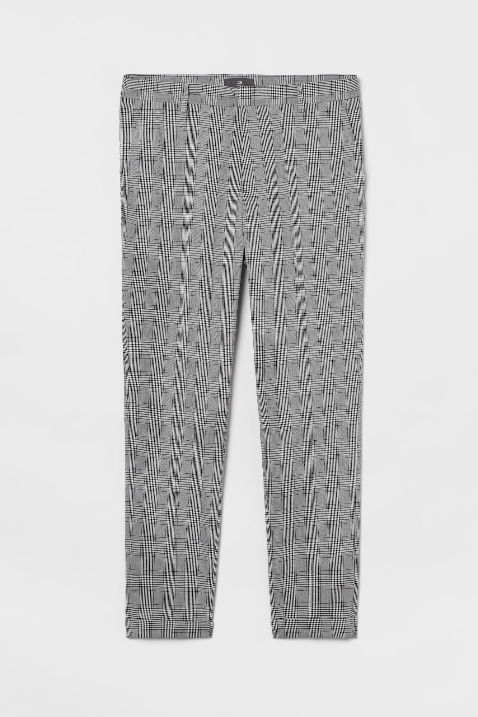 Skinny Fit Cropped trousers - Dark grey/Checked - 1