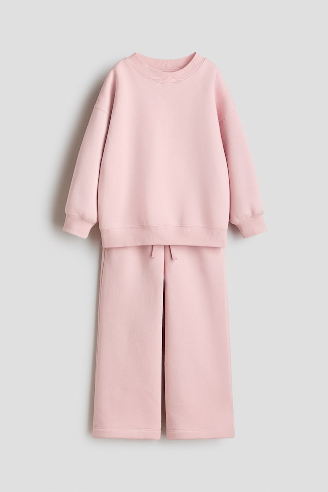 Ensemble 2 pièces avec chandail et pantalon - Rose clair/Rose ancien/Bleu ancien clair - 1
