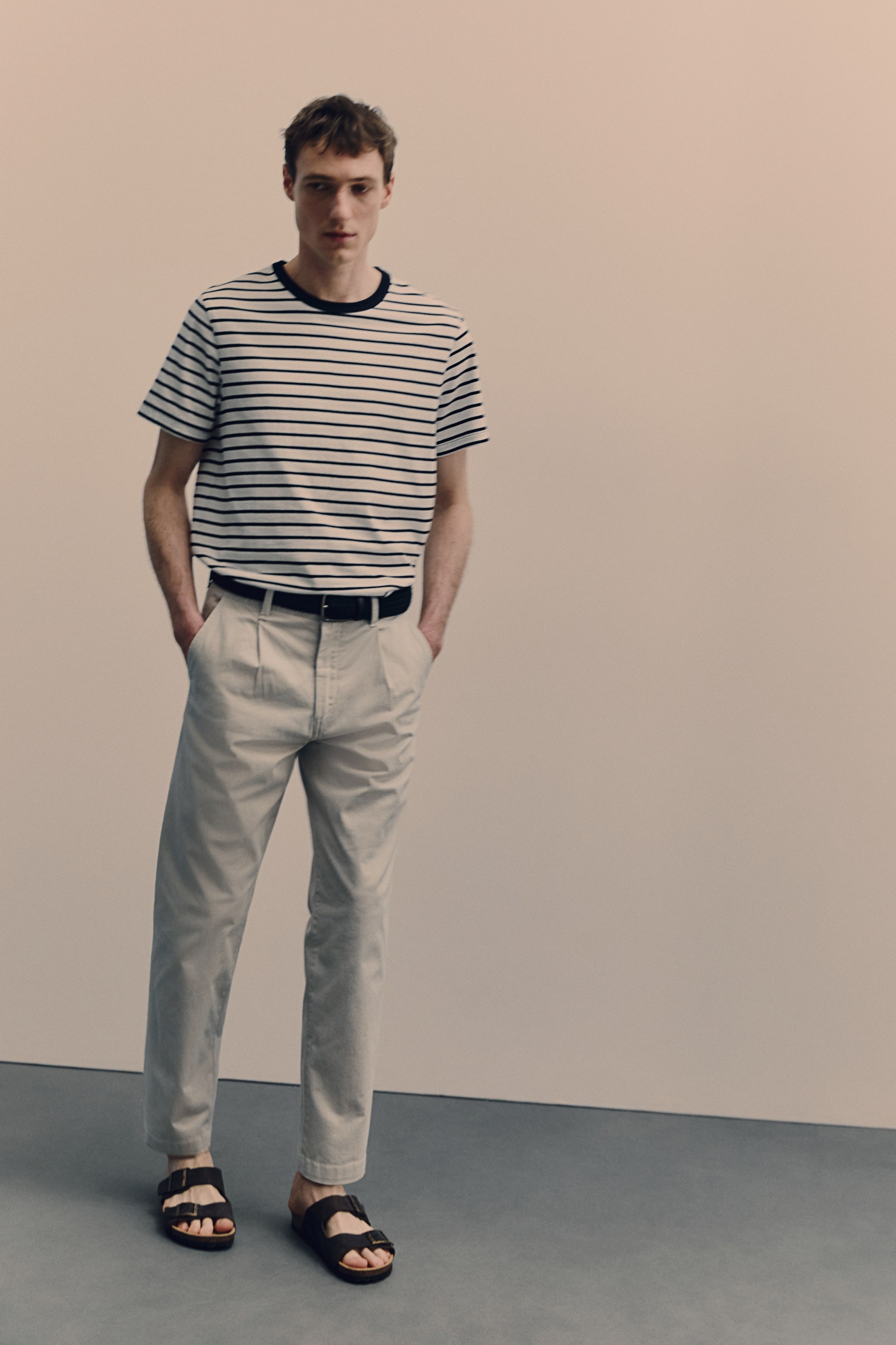 Regular Fit Cropped Cotton Chinos