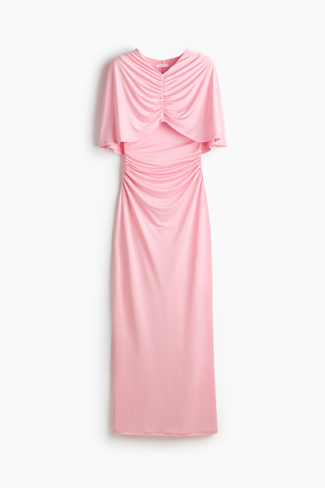 Vestido capa en punto - Rosa/Negro/Ciruela chocolate - 1