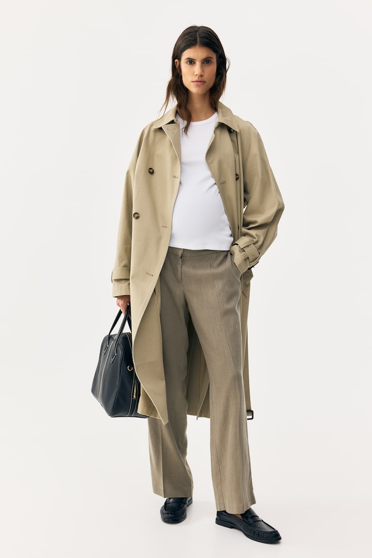 MAMA Elegantne pantalone od mešavine lana