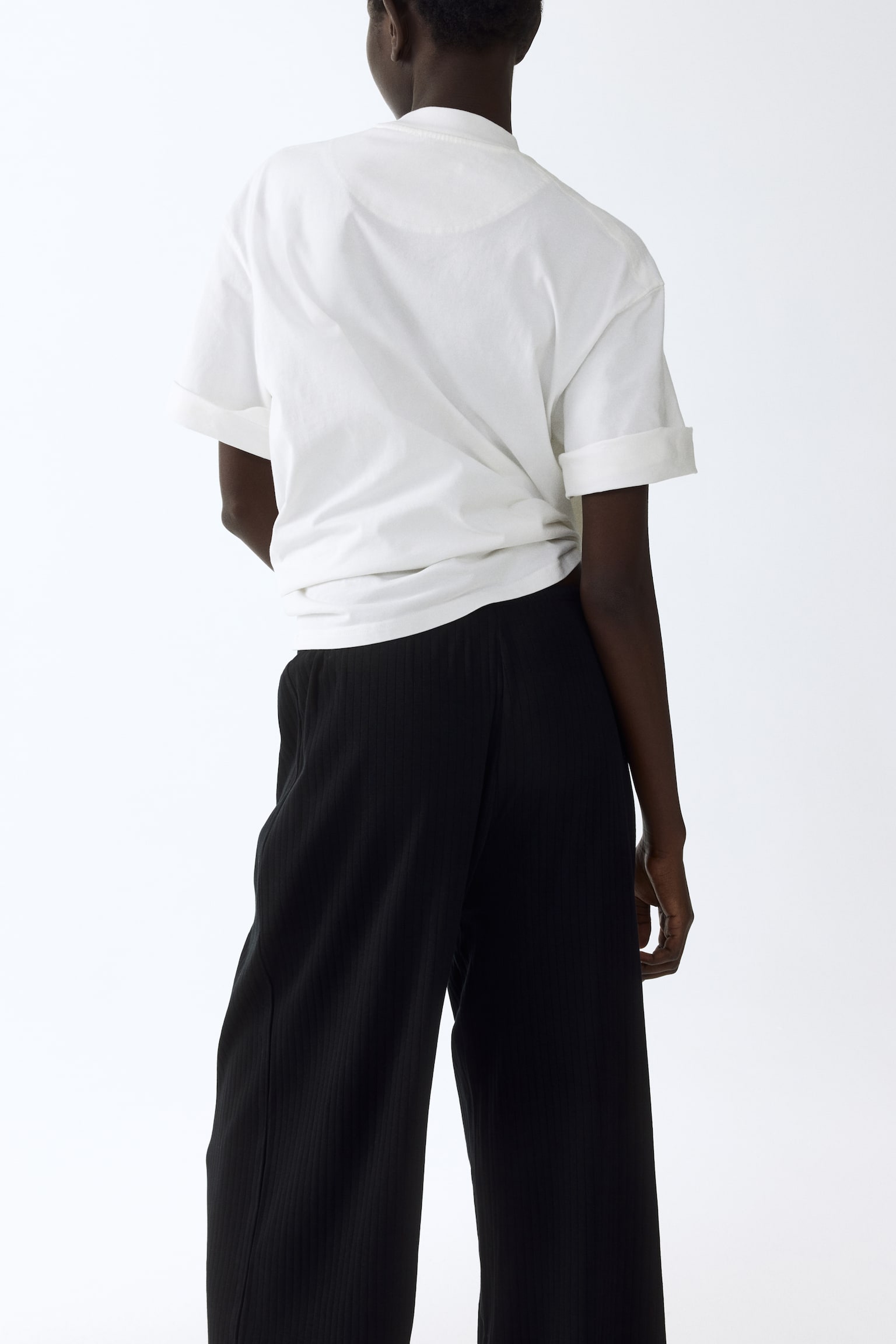 Ribbed drawstring trousers - Black/Dark plum purple/Striped/Navy blue/Striped/White/Striped/White/Blue striped/Navy blue/White striped - 3