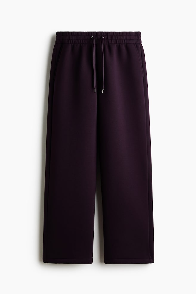 Pantaloni tip jogging din scuba Relaxed Fit - Mov-închis/Negru/Gri-melanj - 1