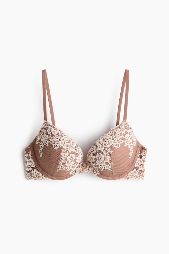 Lace push-up bra - Light brown/Cream/Black/Cream/Powder pink/Cream/Burgundy/Cream/Light blue/Cream/Dark brown/Old rose/Light pink/Dark blue/White - 1