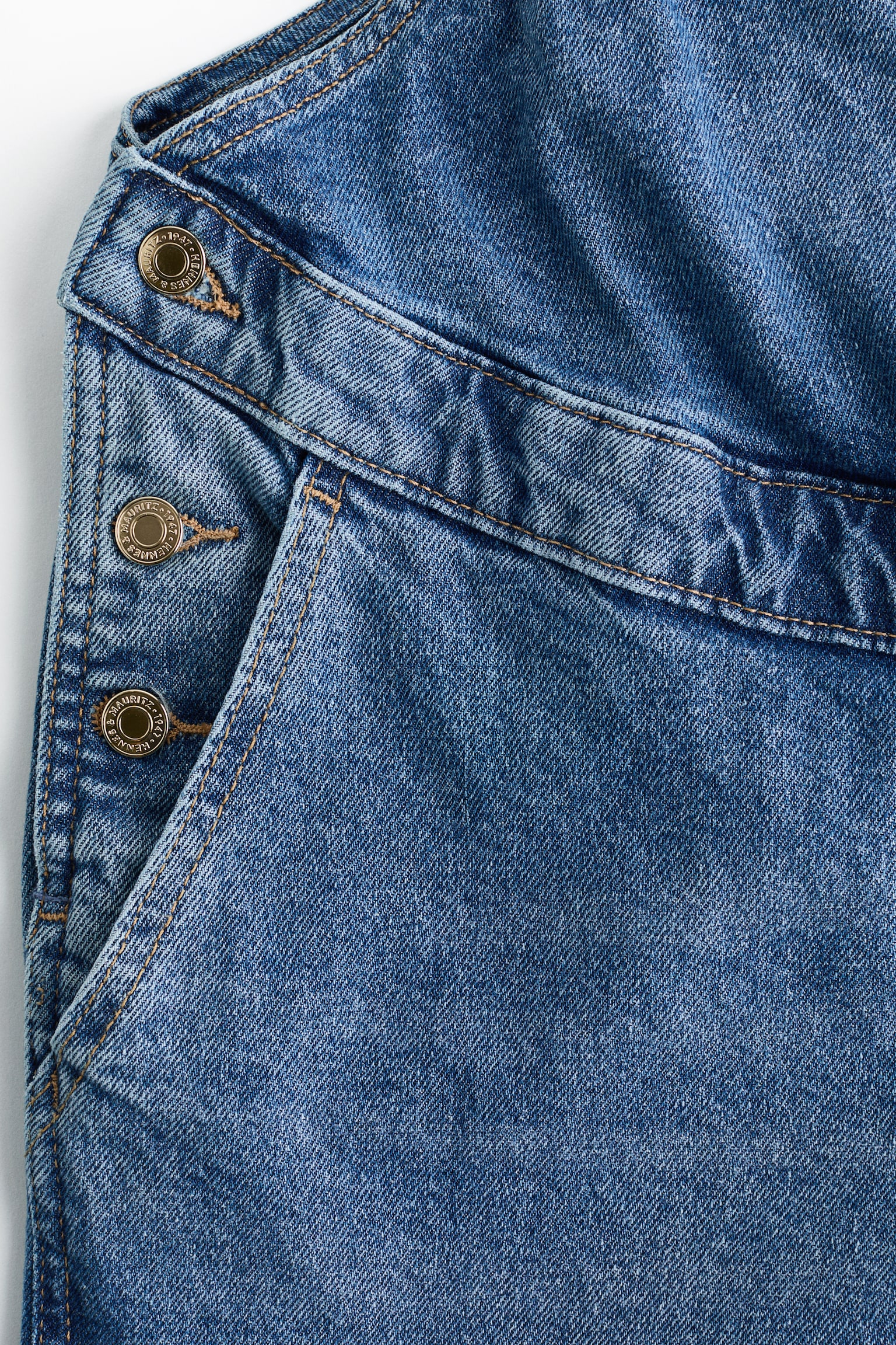 Женский комбинезон H&M Mama Before & After Denim Overalls, цвет: Джинсовый синий — фото 7