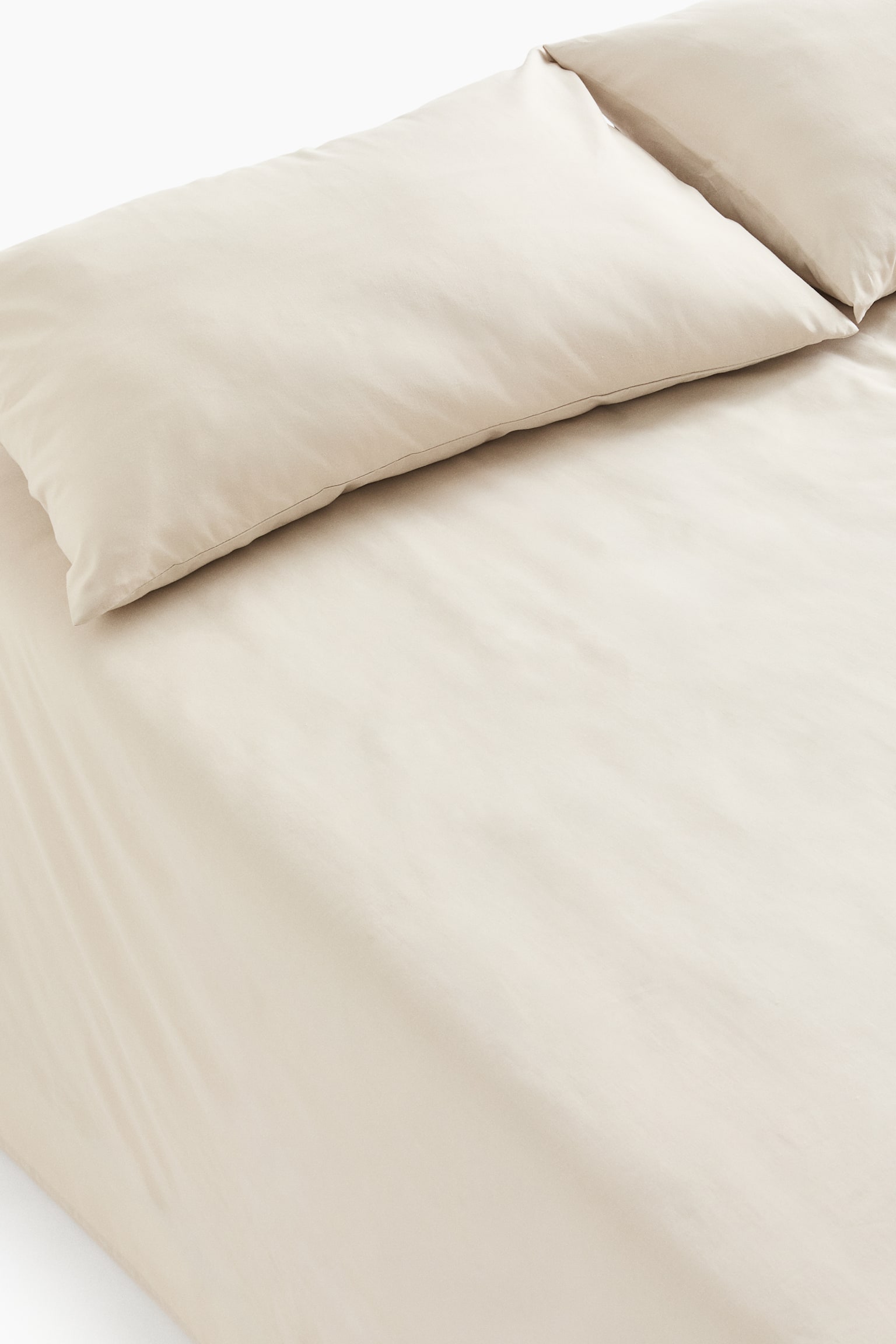 Cotton queen bed sheet set - Light beige/Dusty blue/Dusty pink