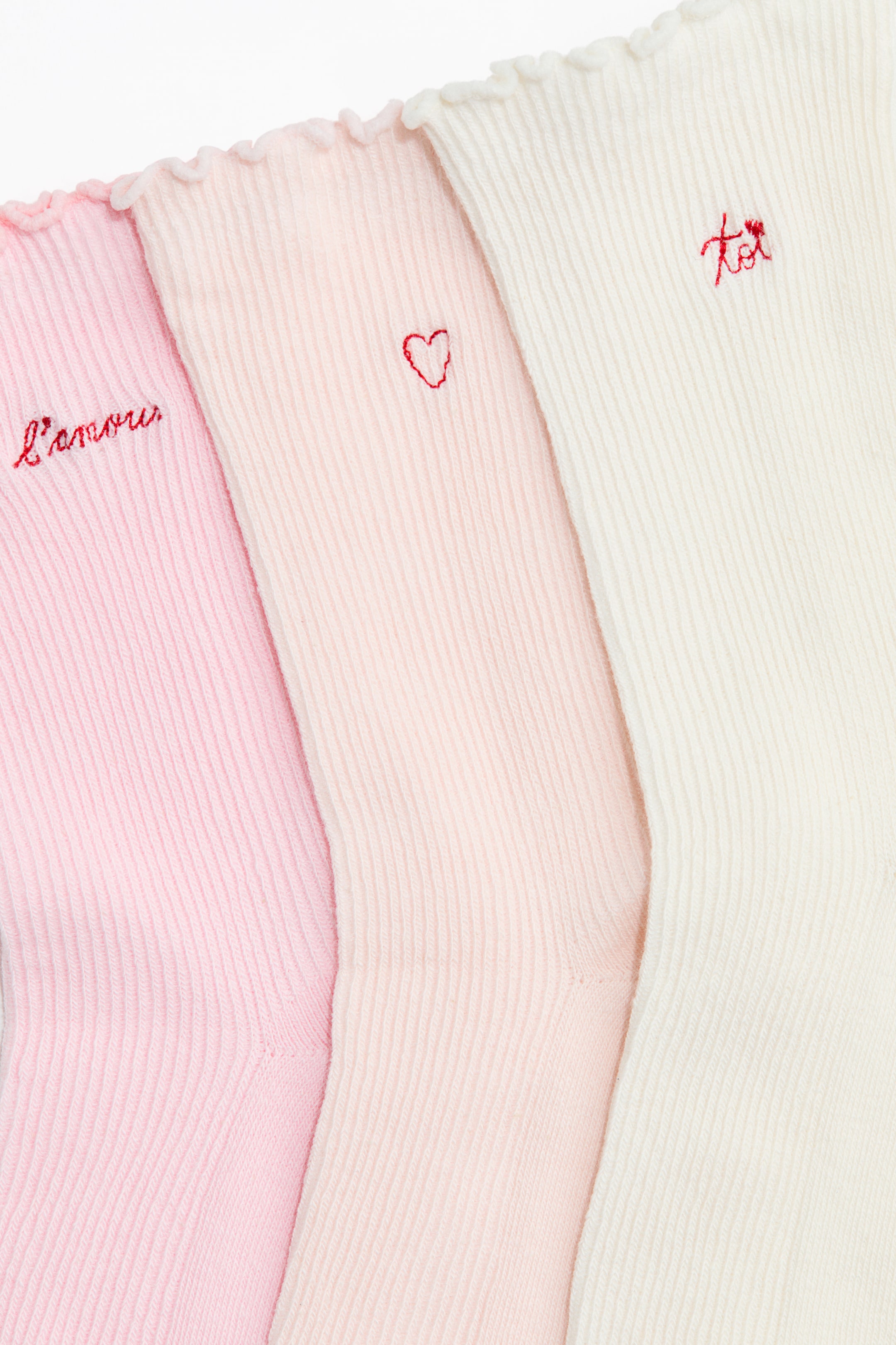 3-Pack Socks with Overlocked Trim