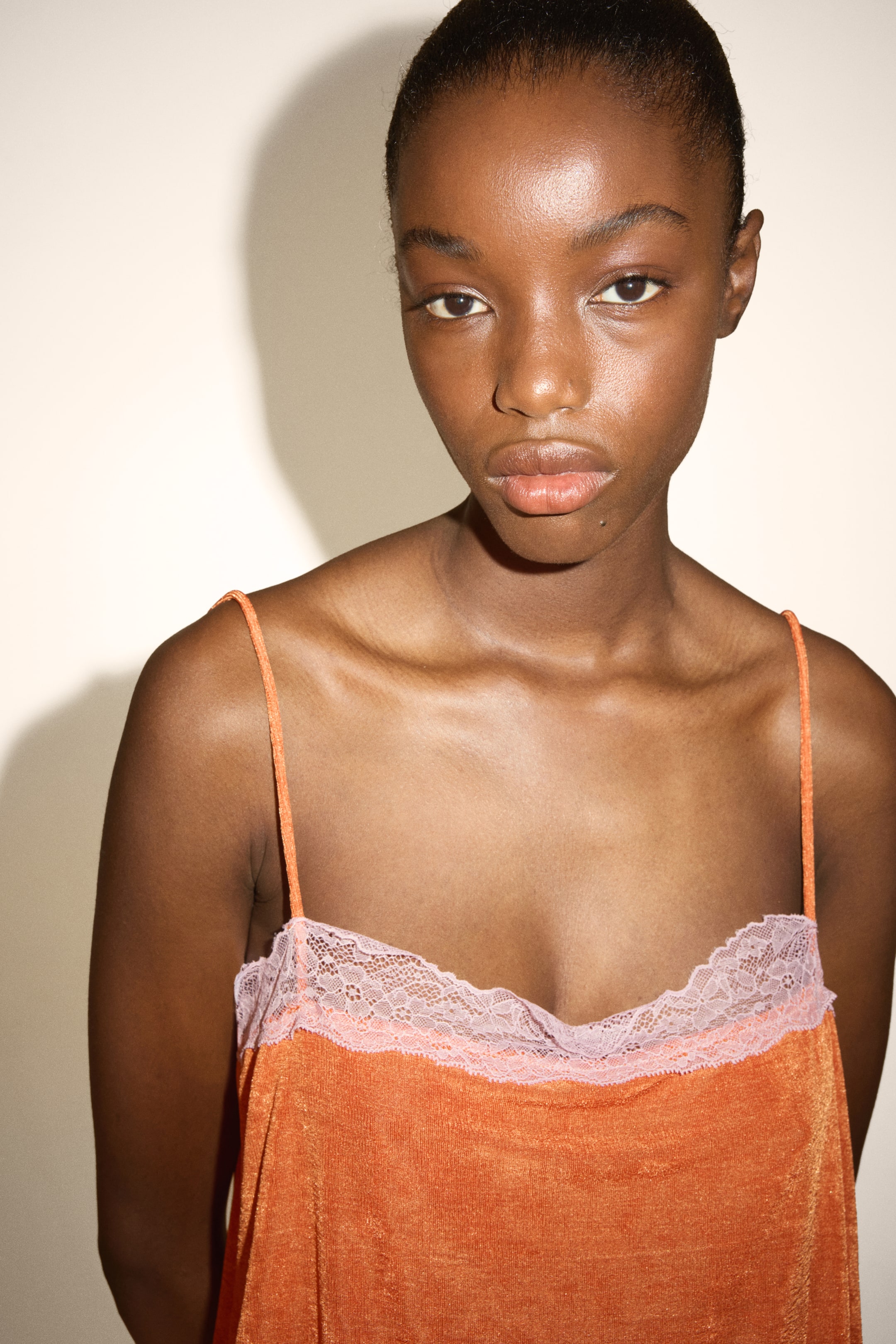 Lace-Trimmed Jersey Romper