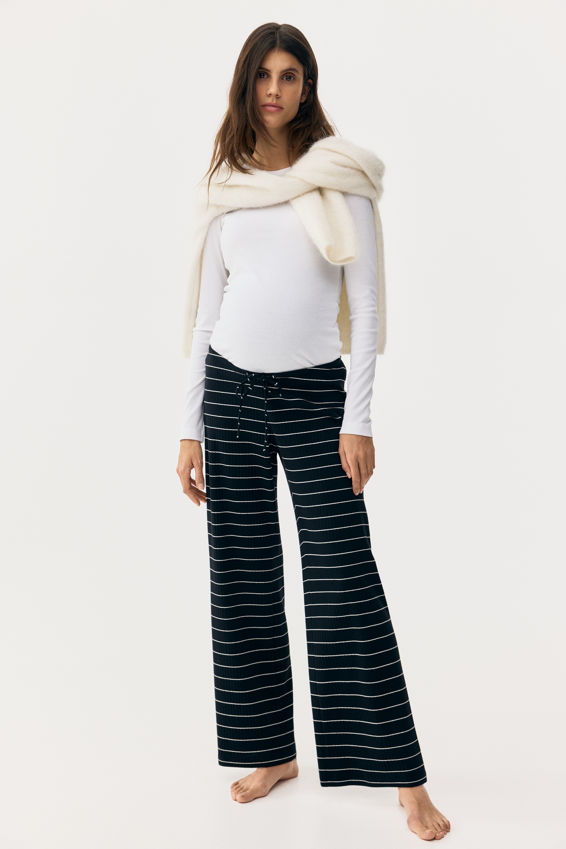 MAMA Pyjama bottoms - Nero/righe