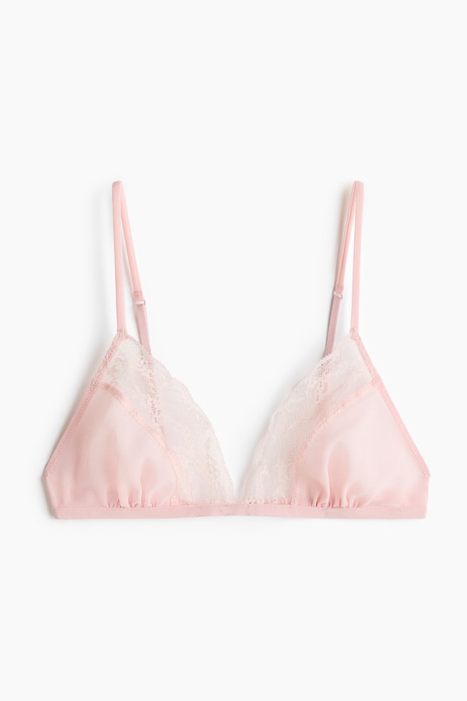 Sutiã macio em chiffon - Rosa claro/Bege claro/Branco - 1