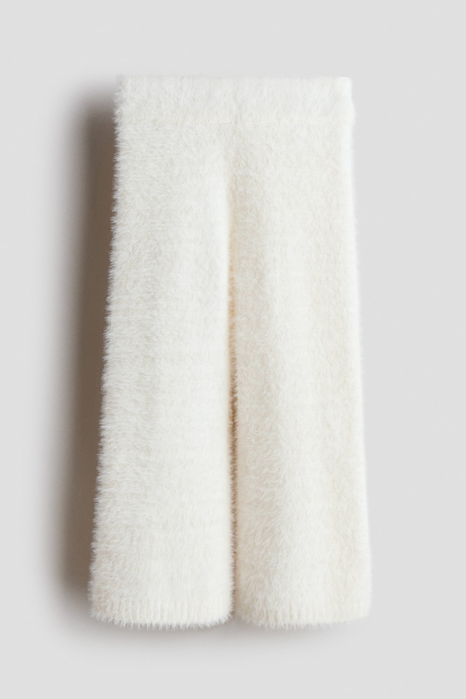 Fluffy-knit leggings - White/Light pink - 2