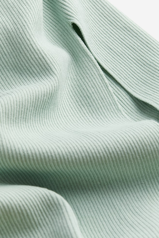 Rib-knit bodycon dress - Mint green/Black/Cream/Dark grey - 4