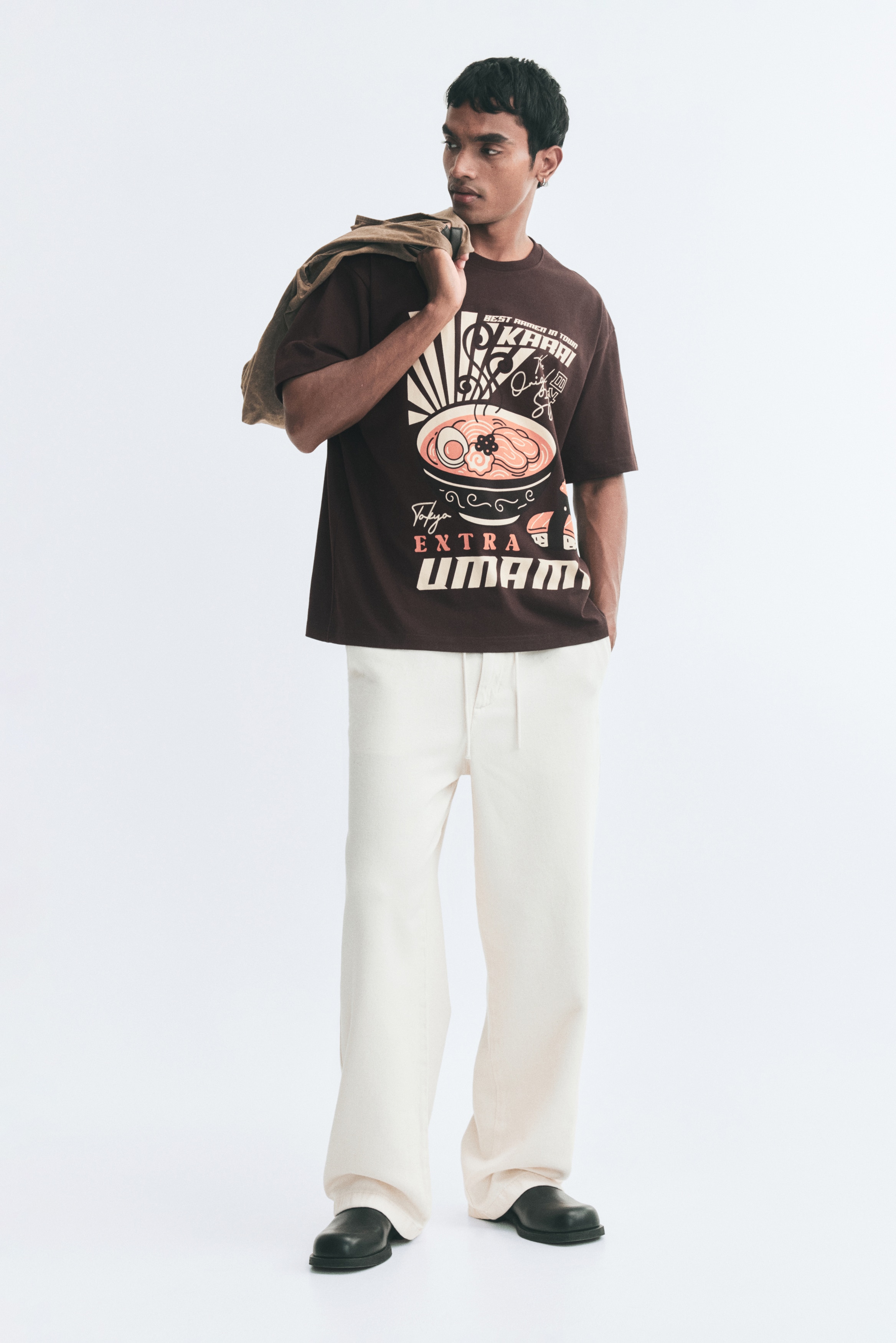 Relaxed Fit Printed cotton T-shirt - Black/Ramen/Black/Speed Chaser/Light beige/Speed Chaser