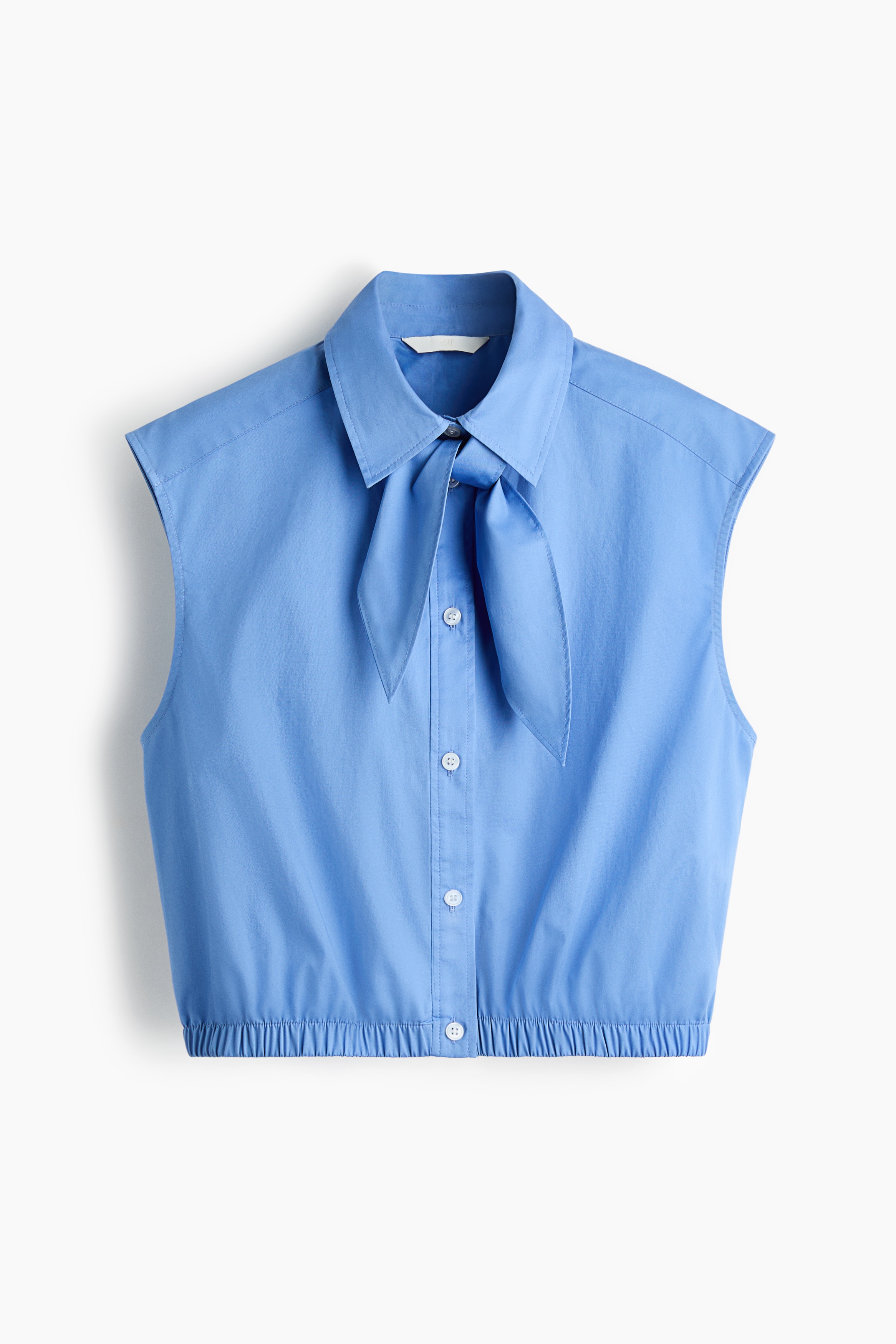 Camisa sin mangas en popelina - Azul