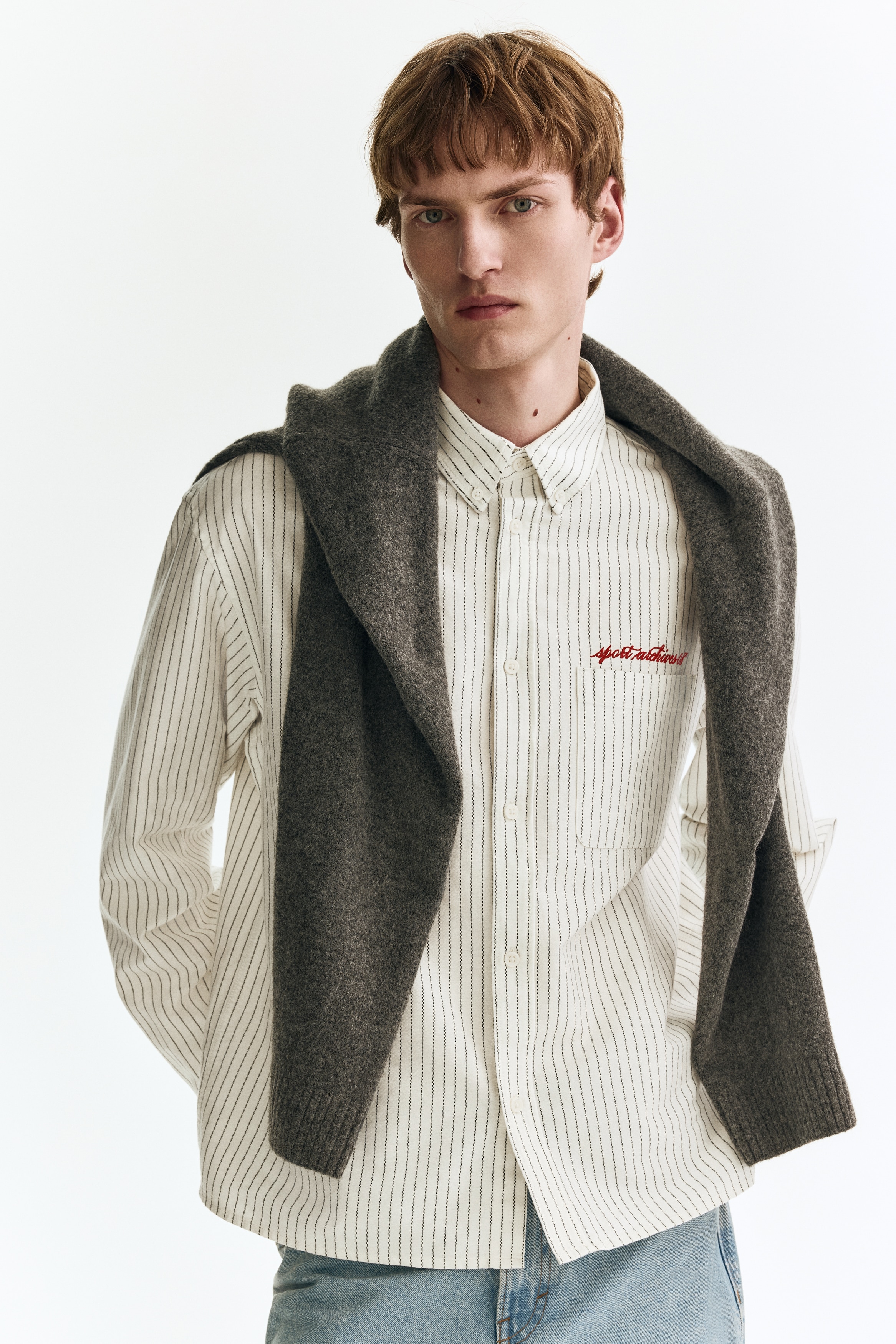 Loose-Fit Oxford Shirt - White/striped/Dark green/striped/Navy blue/striped/Light blue/Harbor City/White/Harbor City