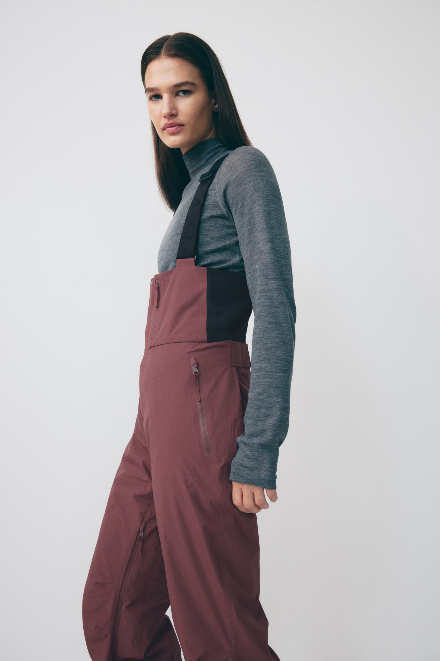 Ski trousers with ThermoMove™ - Dusty red/Black - 7